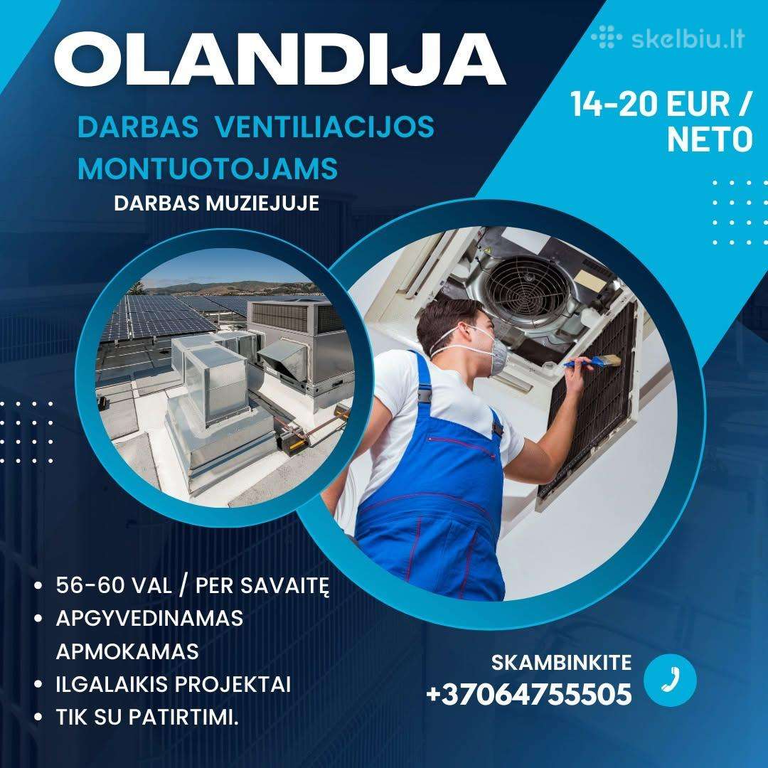 Ieškome Ventiliacijos Montuotojų ir Santechnikų