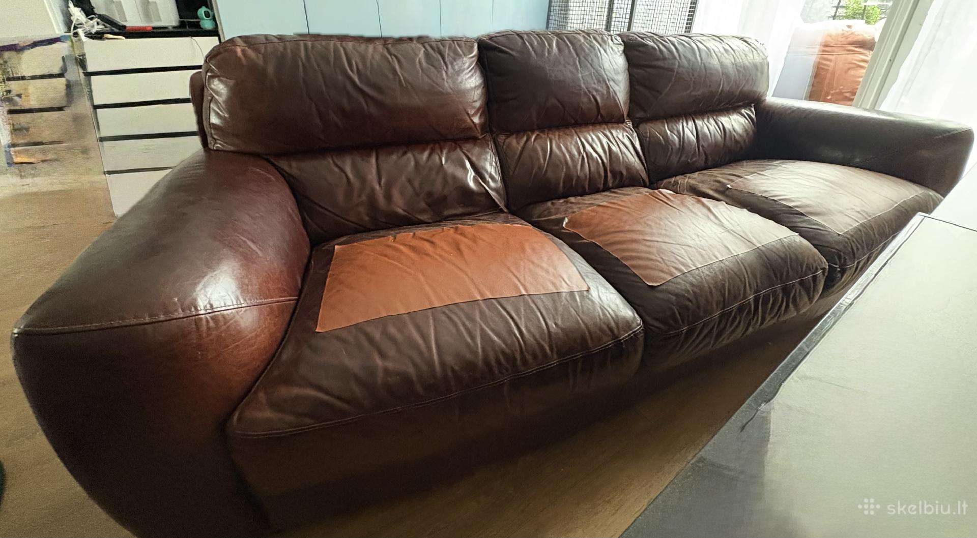 Naudoti odiniai baldai: sofa+ 2foteliai