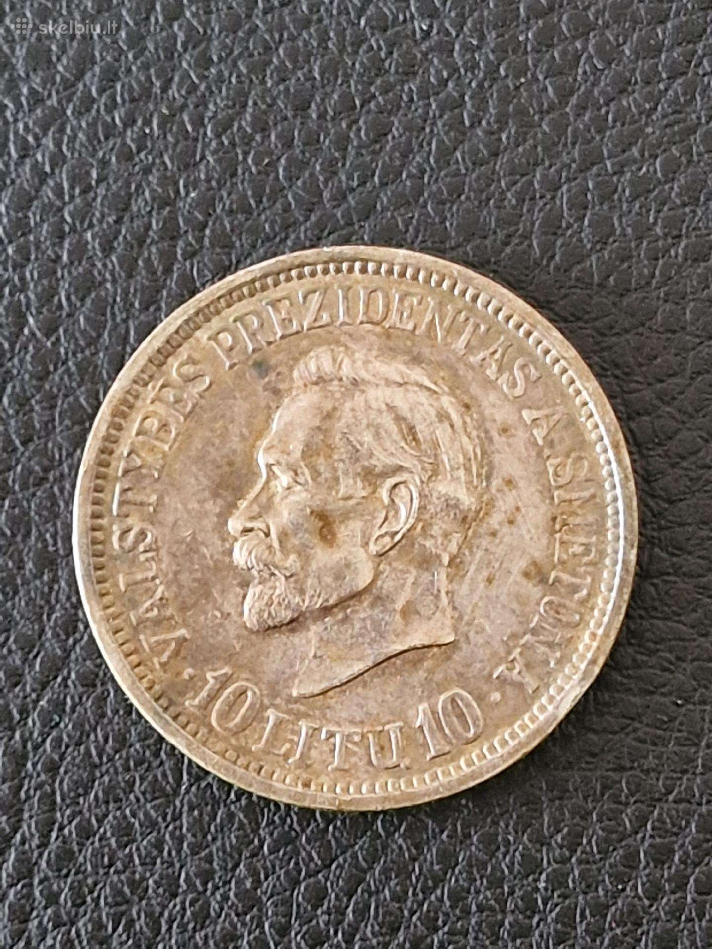 1938 m. 10 litų Antanas Smetona, sidabrinė moneta