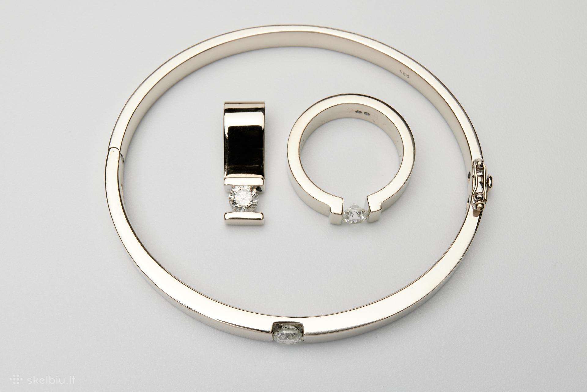 Auksinis komplektas su deimantais 49,5 gr 1,9ct