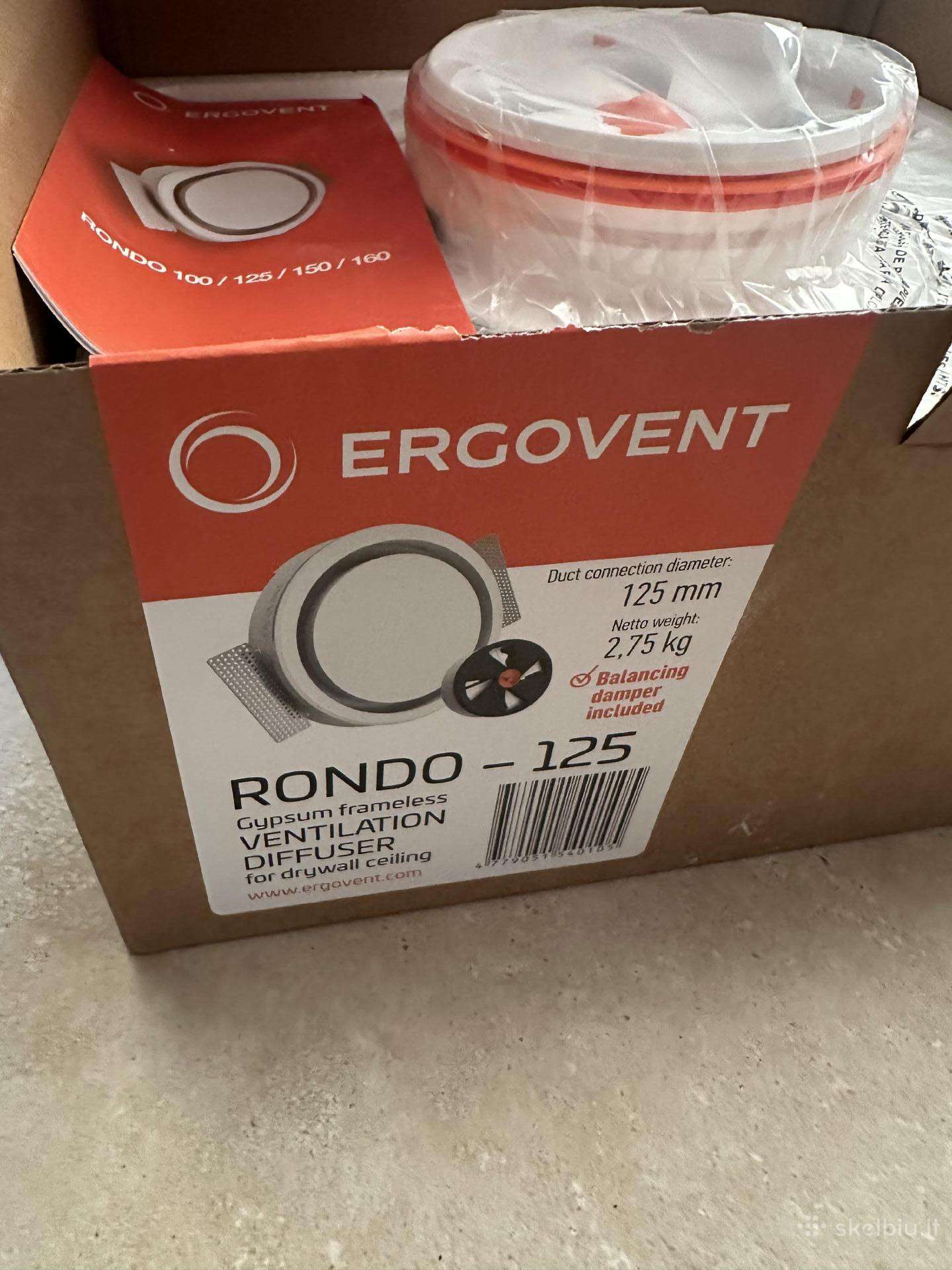 Ergovent Rondo 125 difuzorius
