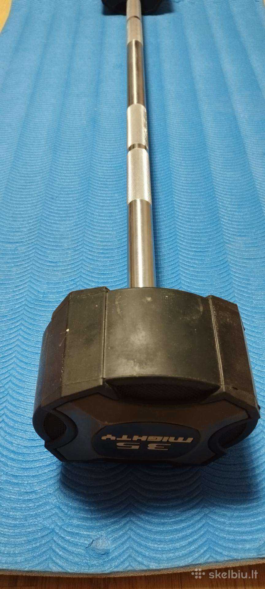 „mighty“ 35 kg bicepso štanga.