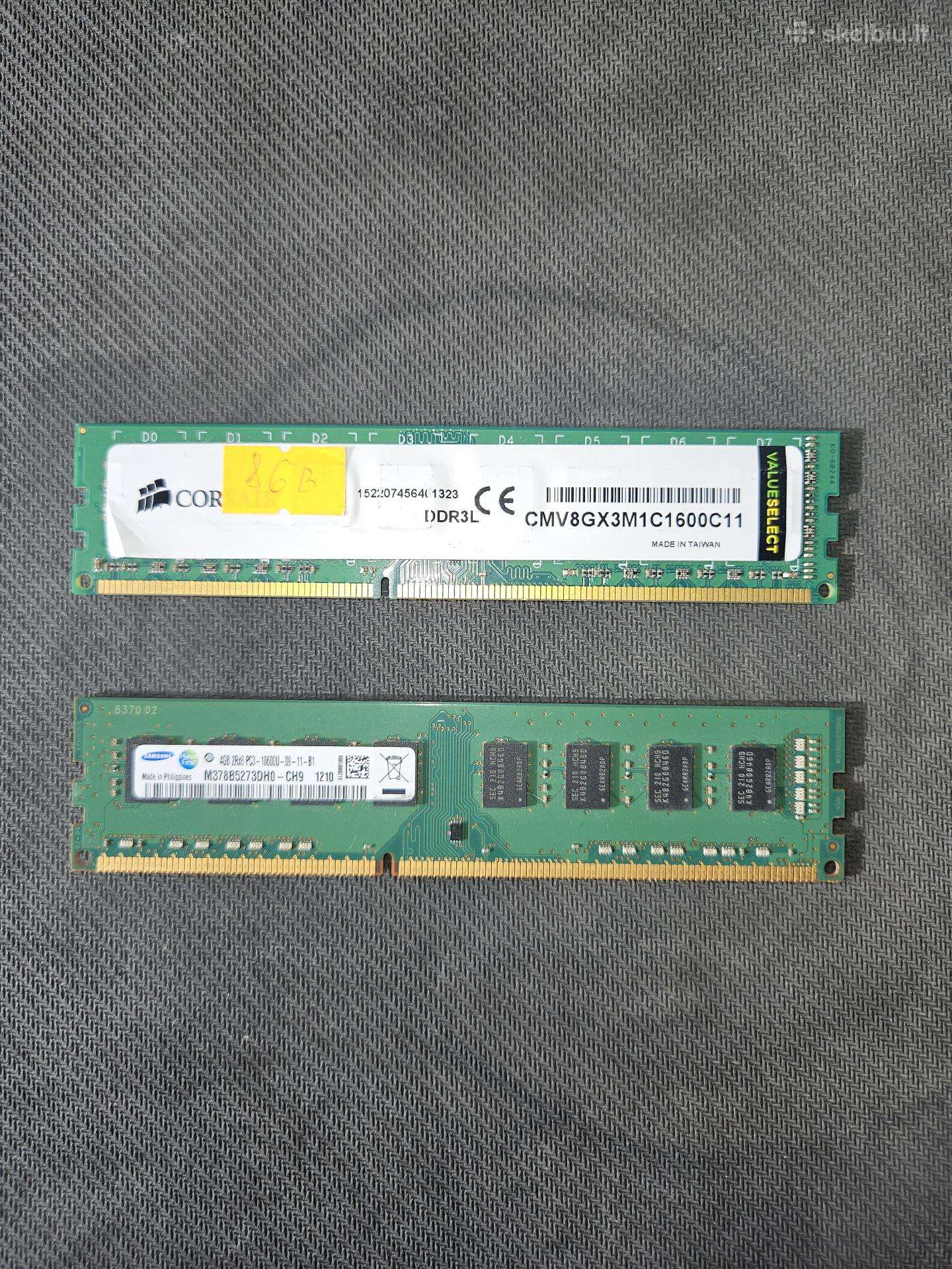 Corsair Ddr3 RAM (8gb ir 4gb Moduliai)