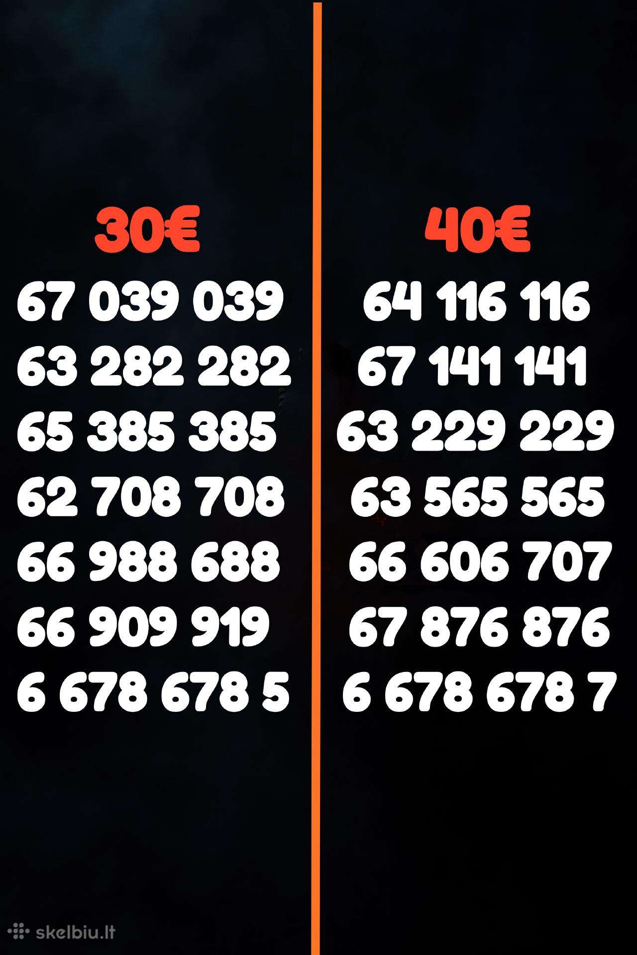 Gražūs VIP Numeriai 70 vnt. Po 30/40€.111 777 000