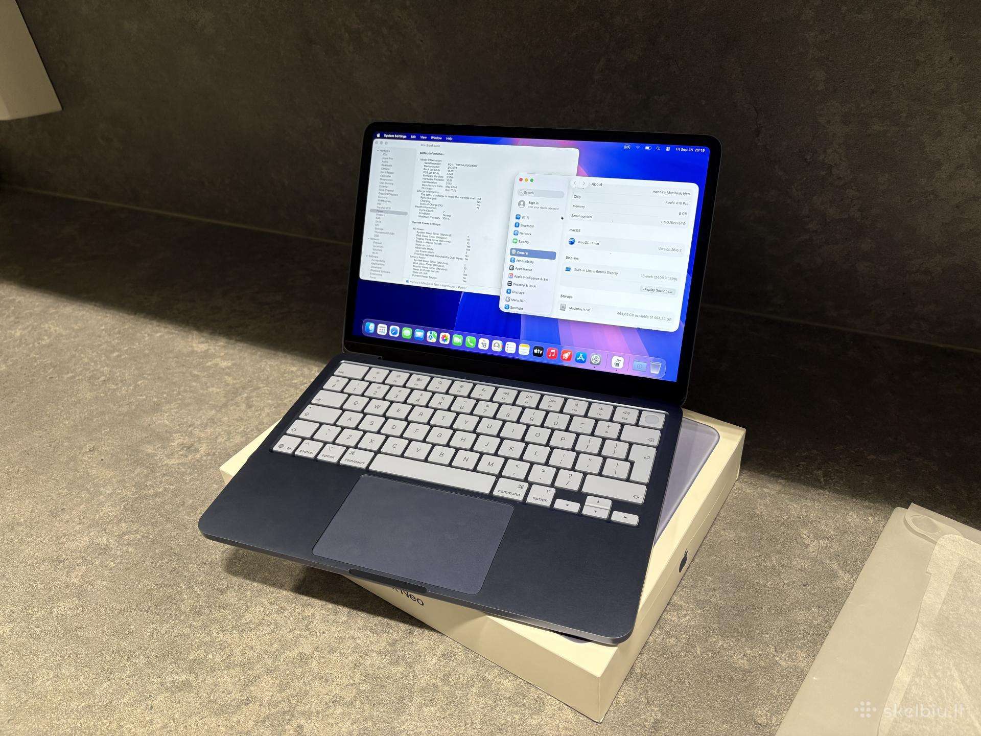 Parduodamas MacBook Neo 512 GB (Indigo mėlynas)