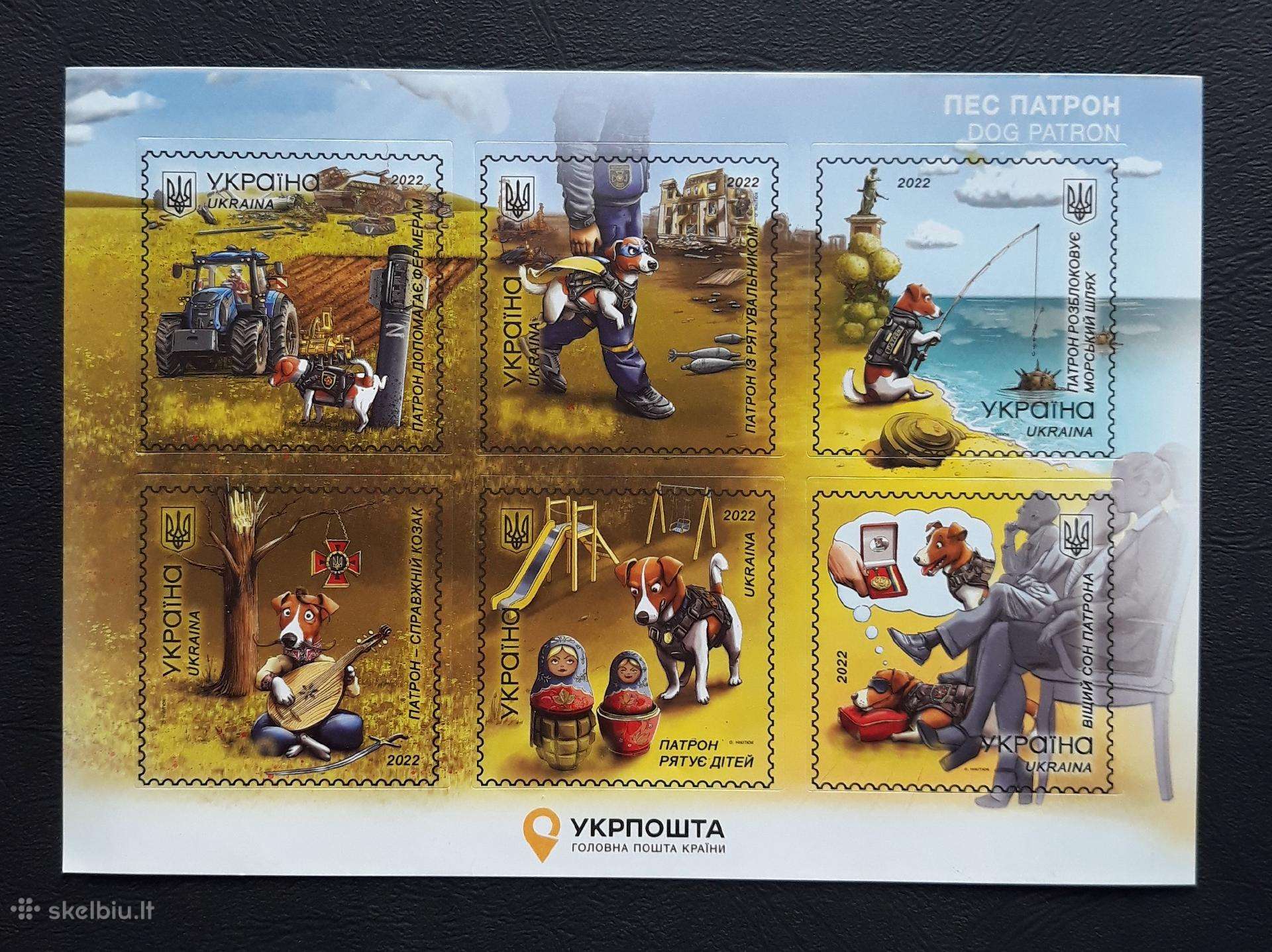 Ukraina Karas 2022 Šuo Patronas / Lipdukai 6vnt