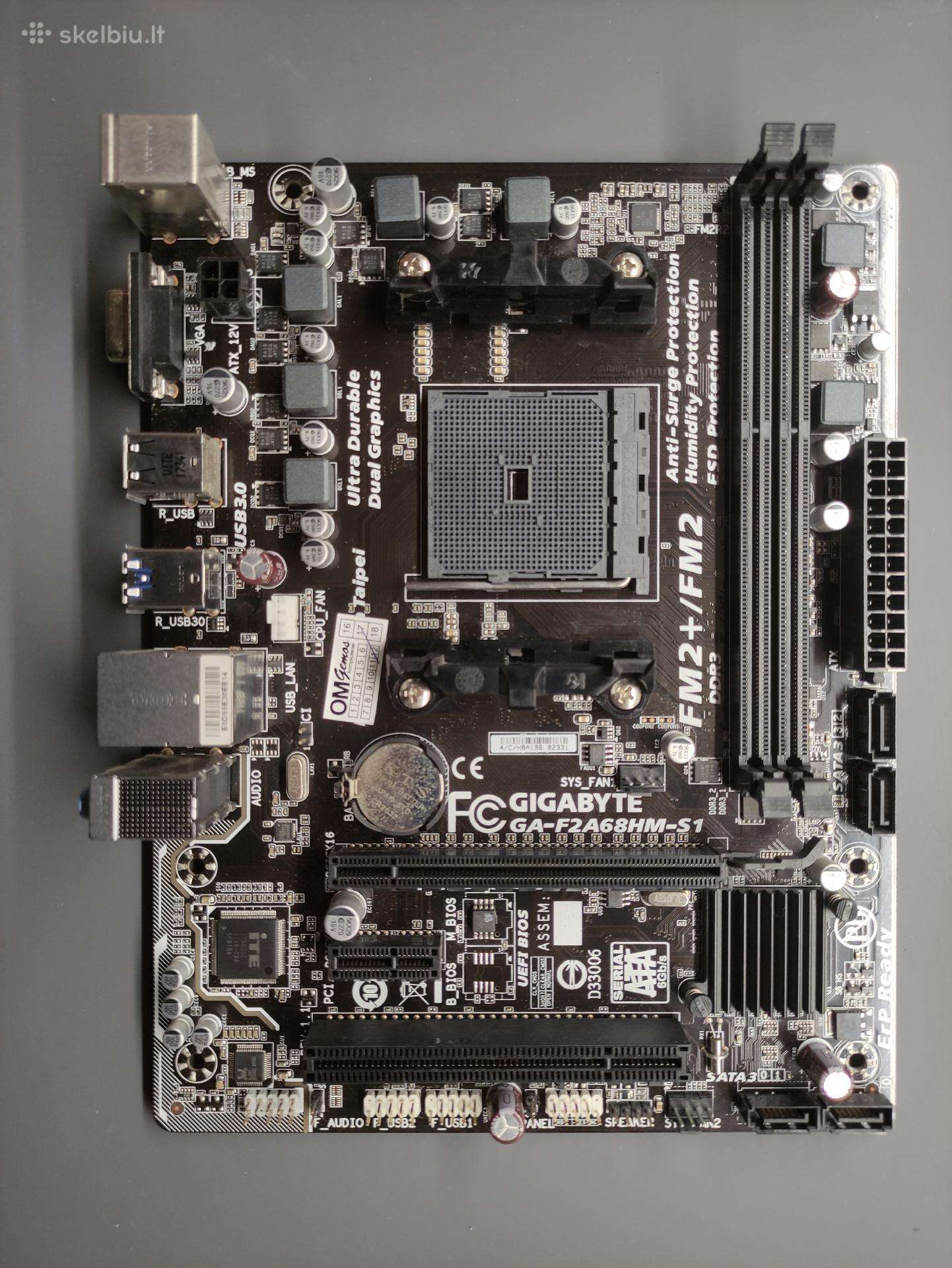 Pagrindinė plokštė gigabyte ga-f2a68hm-s1 fm2/fm2+