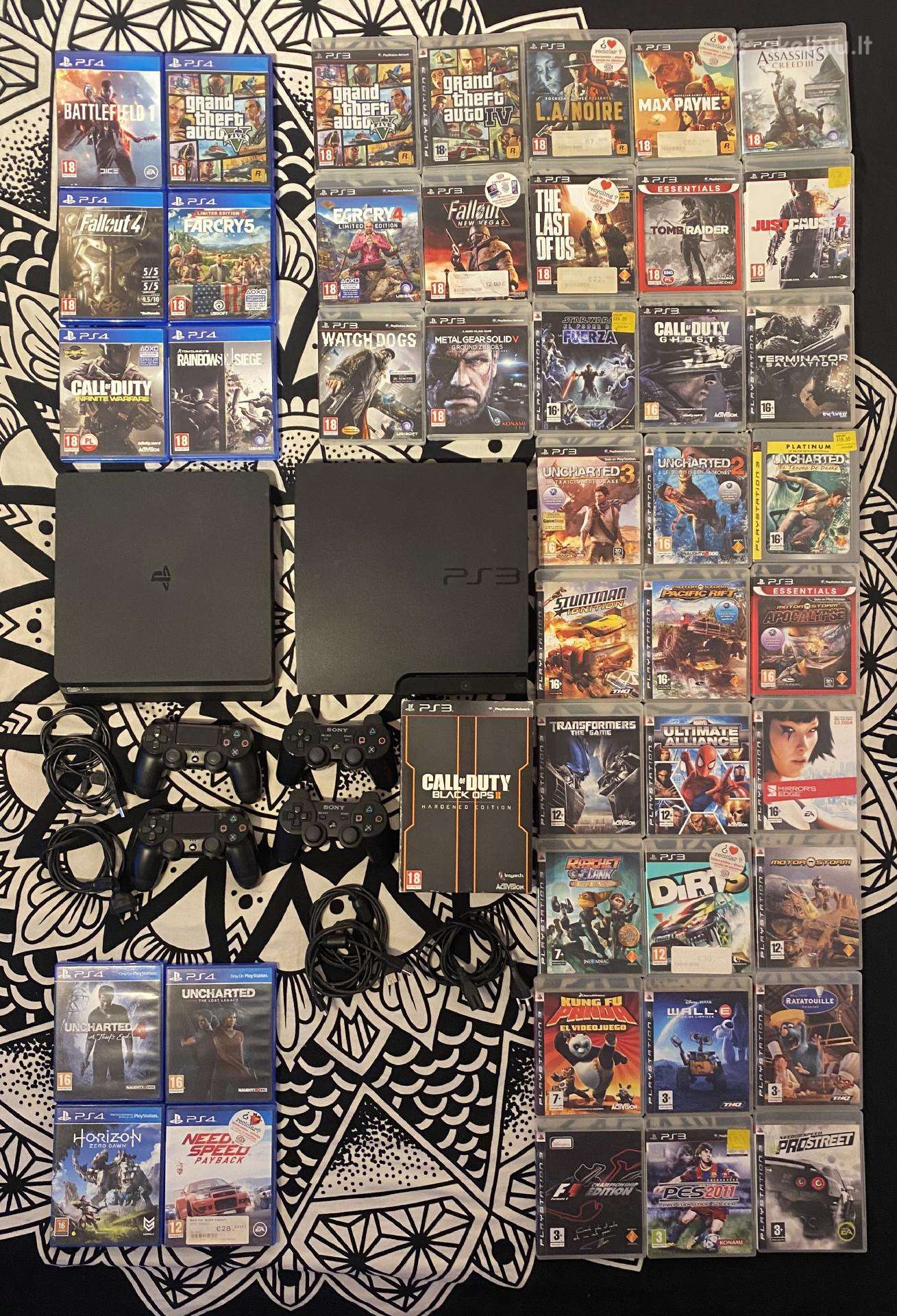 Ps4 Slim 1tb + PS3 Slim 320gb + Daug žaidimų