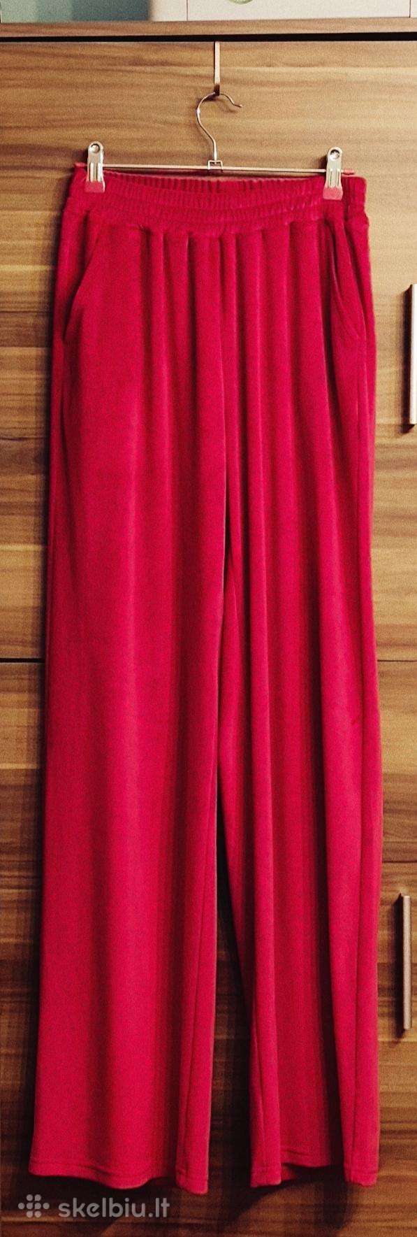 109 cm ilgio soft veliūro plačios kelnės 38 dydis