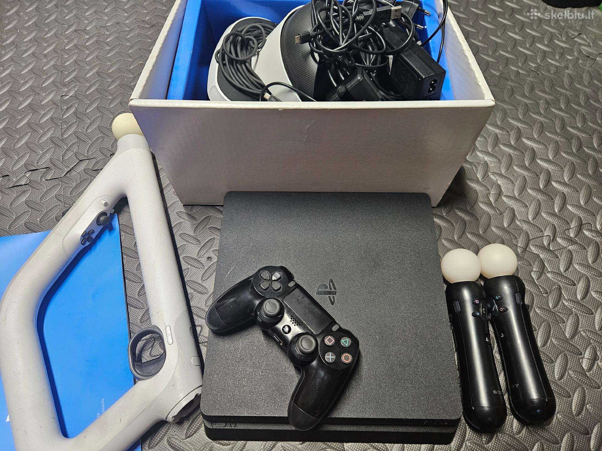 Ps4 slim 1tb + Vr akiniai pilniausias komplektas