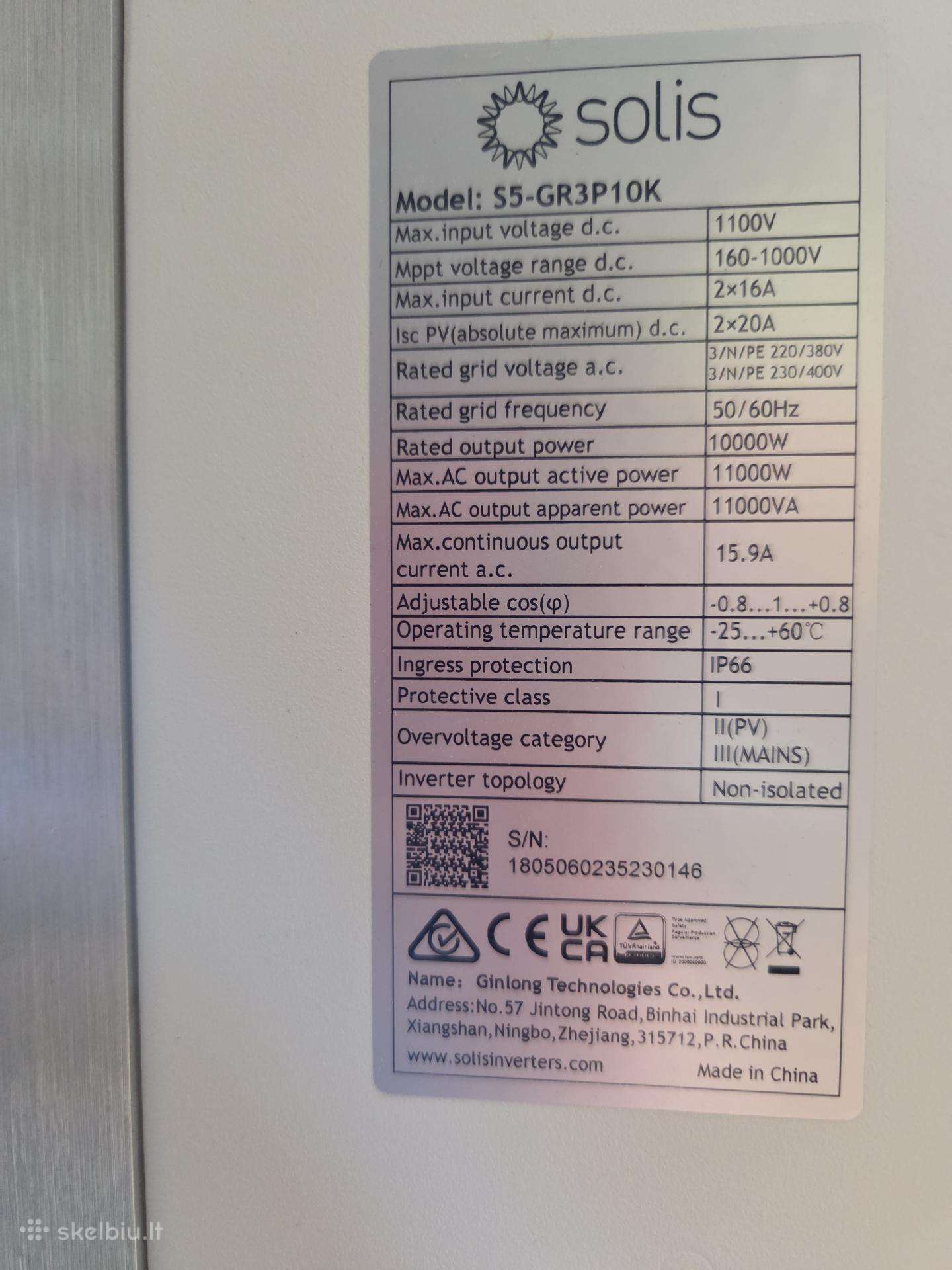 Inverteris Solis 10kw