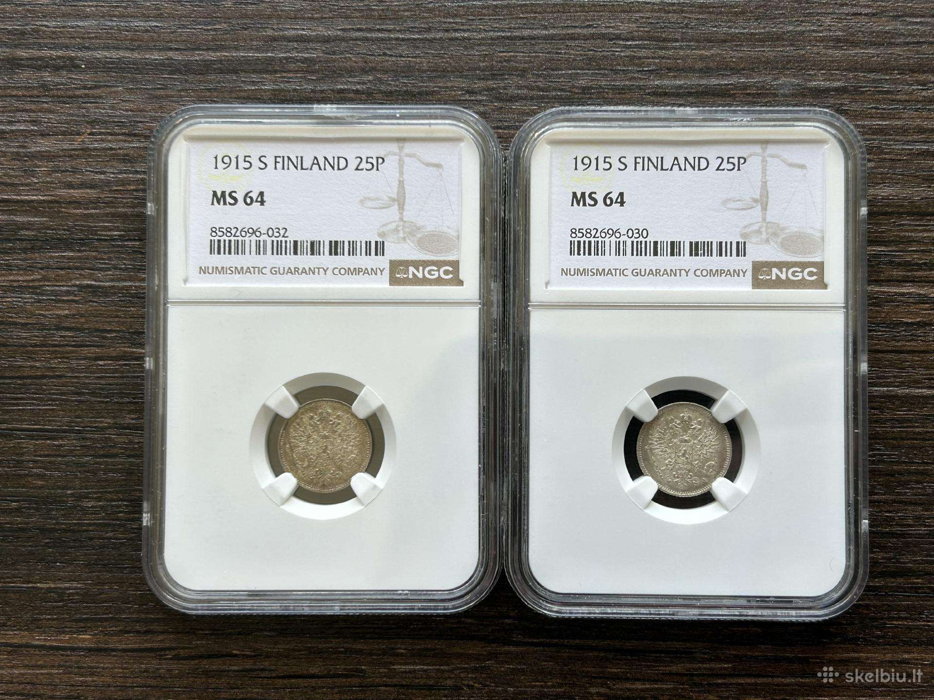 Suomija 25 Pennia 1915 Ngc Ms64