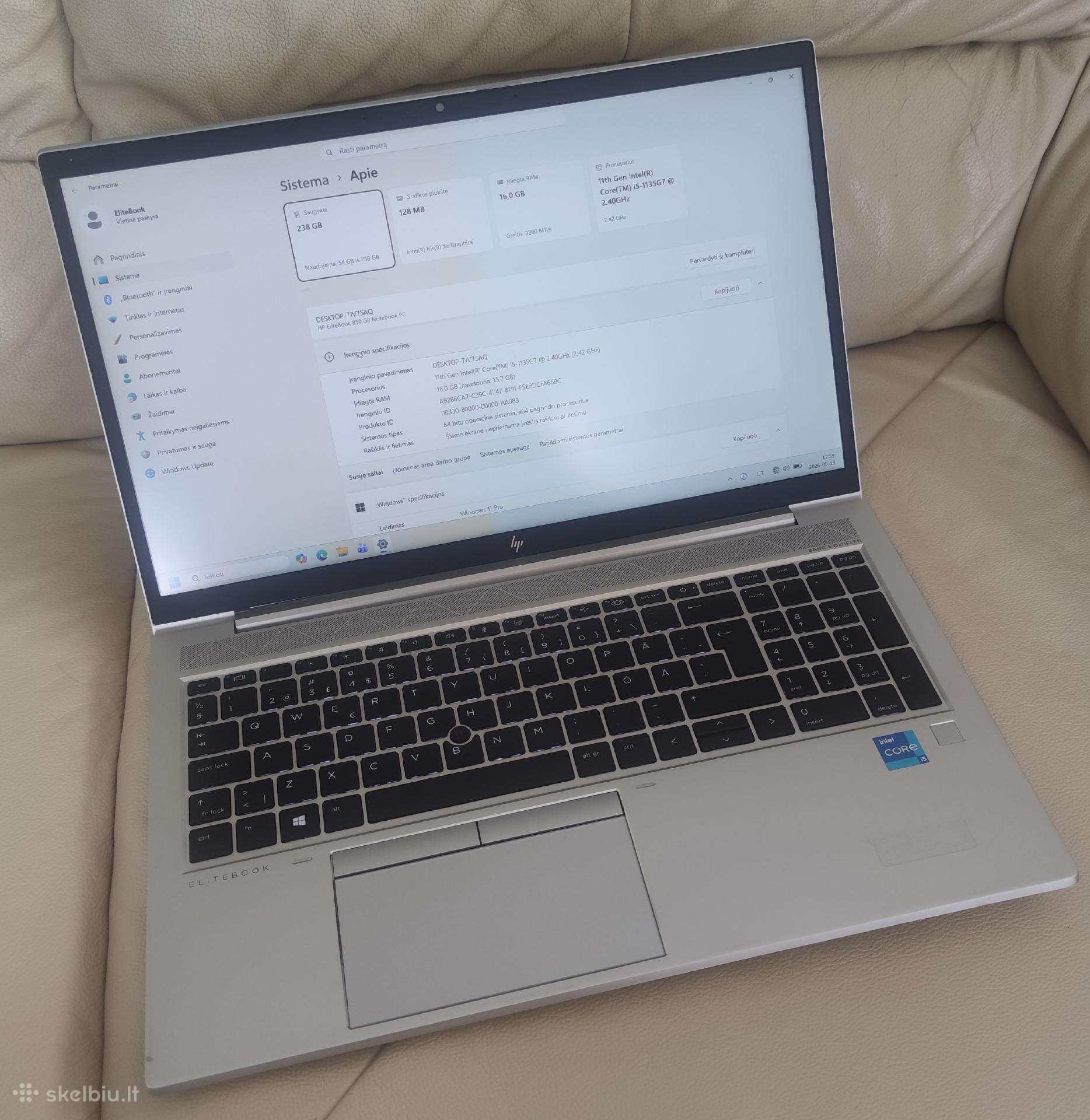 Verslo Hp Elitebook 850 G8 Intel I5-1135g7 16gb