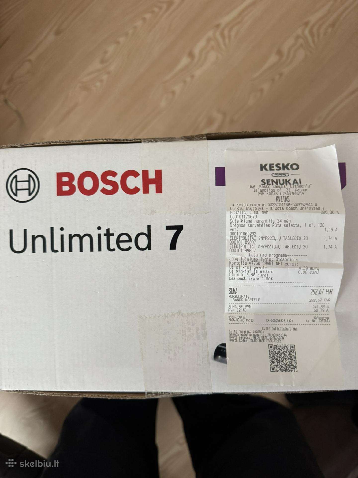 Naujas Bosch Unlimited 7 belaidis dulkių siurblys