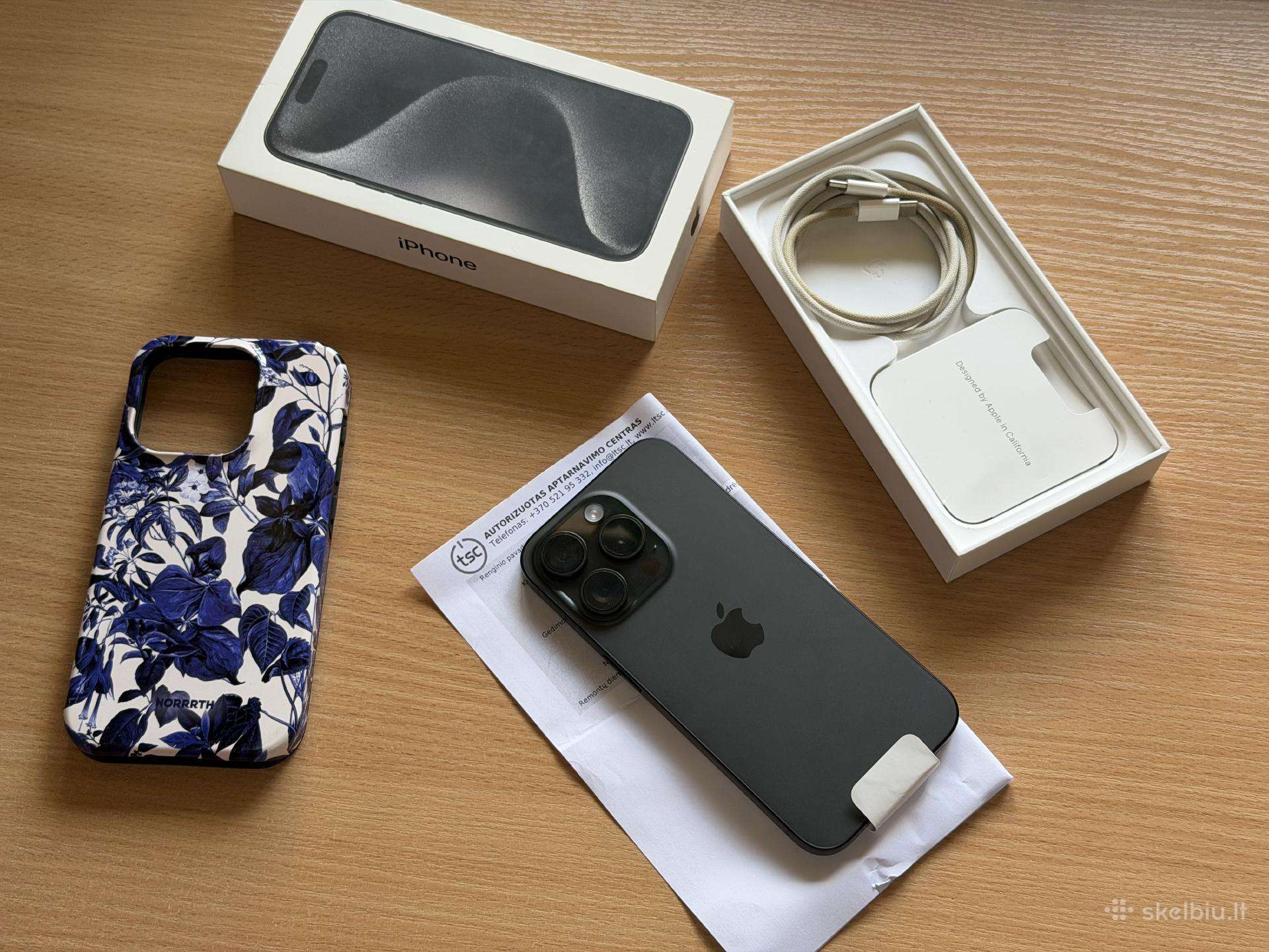 Naujas Apple iPhone 15 pro 128gb black