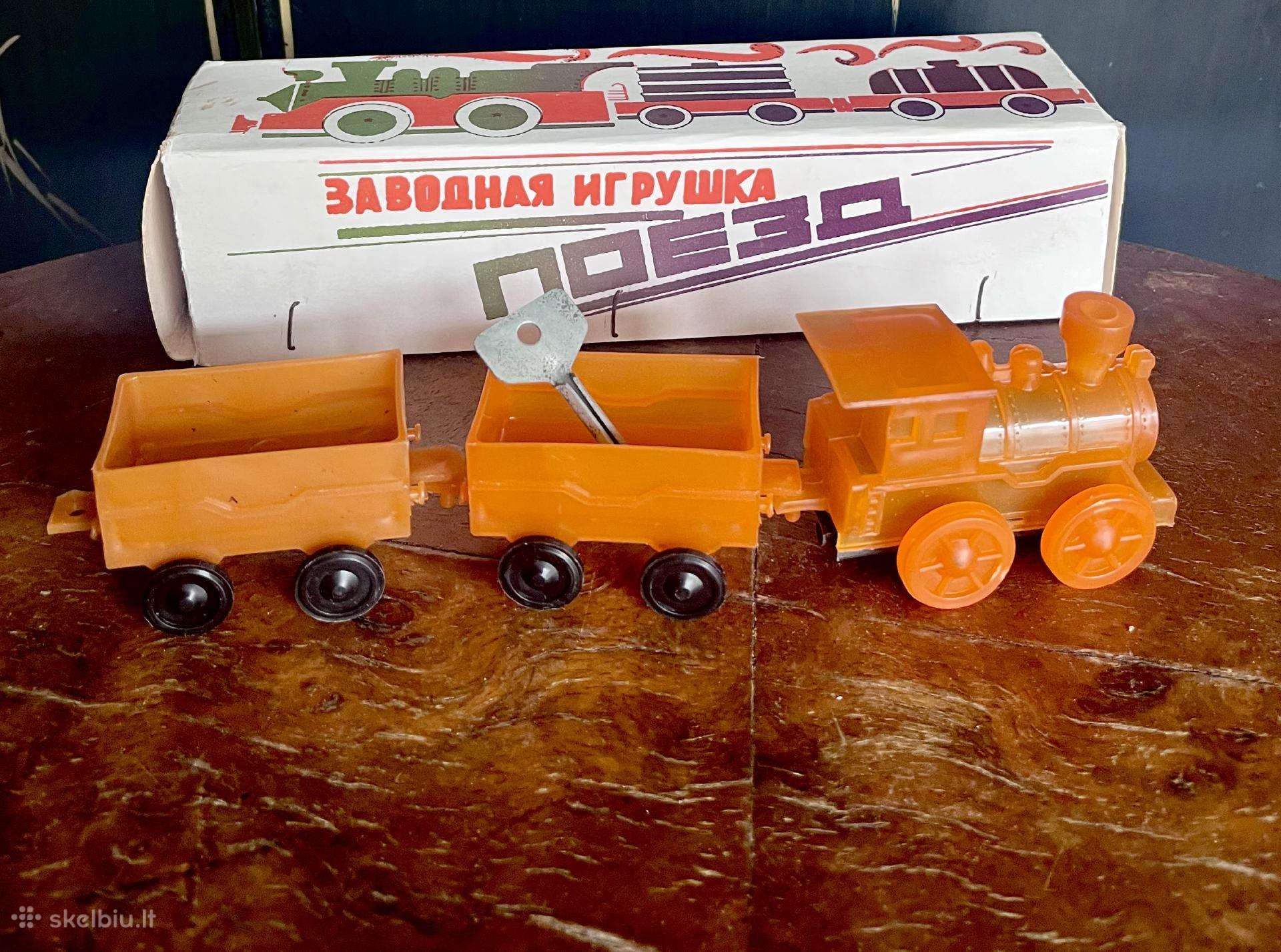 Vintažinis prisukamas traukinukas, veikiantis