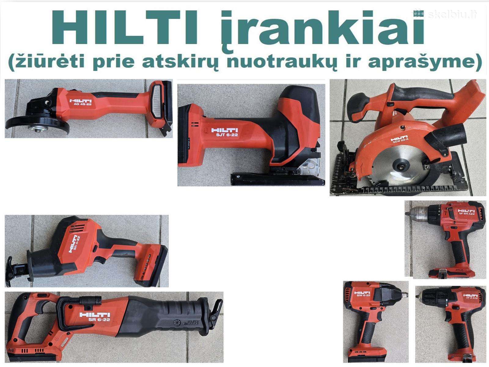 Hilti nuron ir Hilti įrankiai 7 modeliai