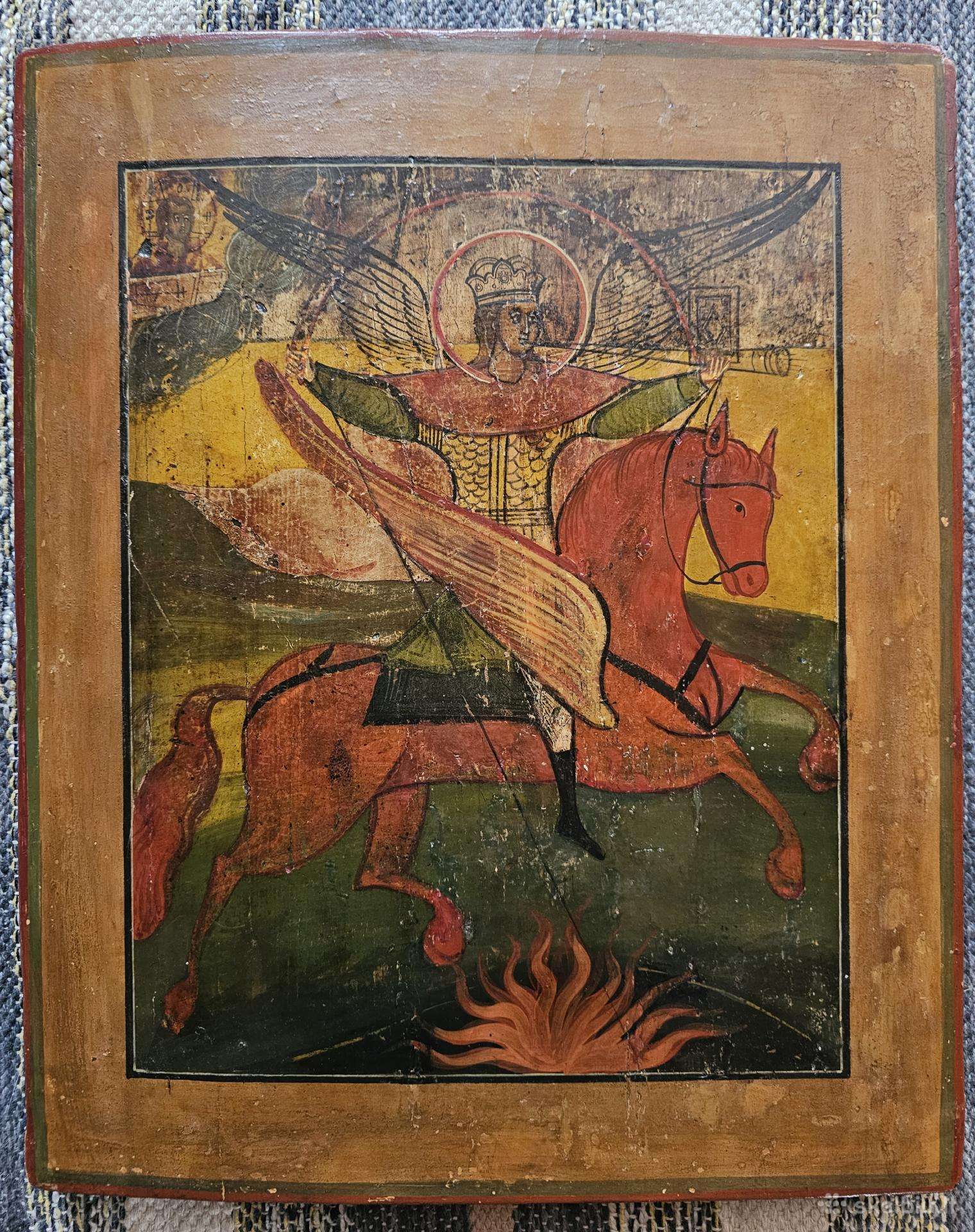 Senovinė ikona Archangelas Mykolas 19 amžius