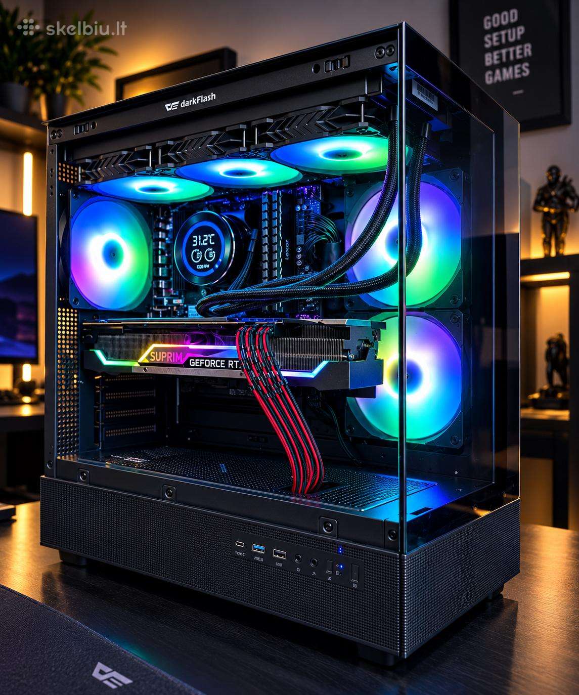 Gaming Pc Ryzen 7 5700x + Rtx 3070 Suprim X Lhr 8g