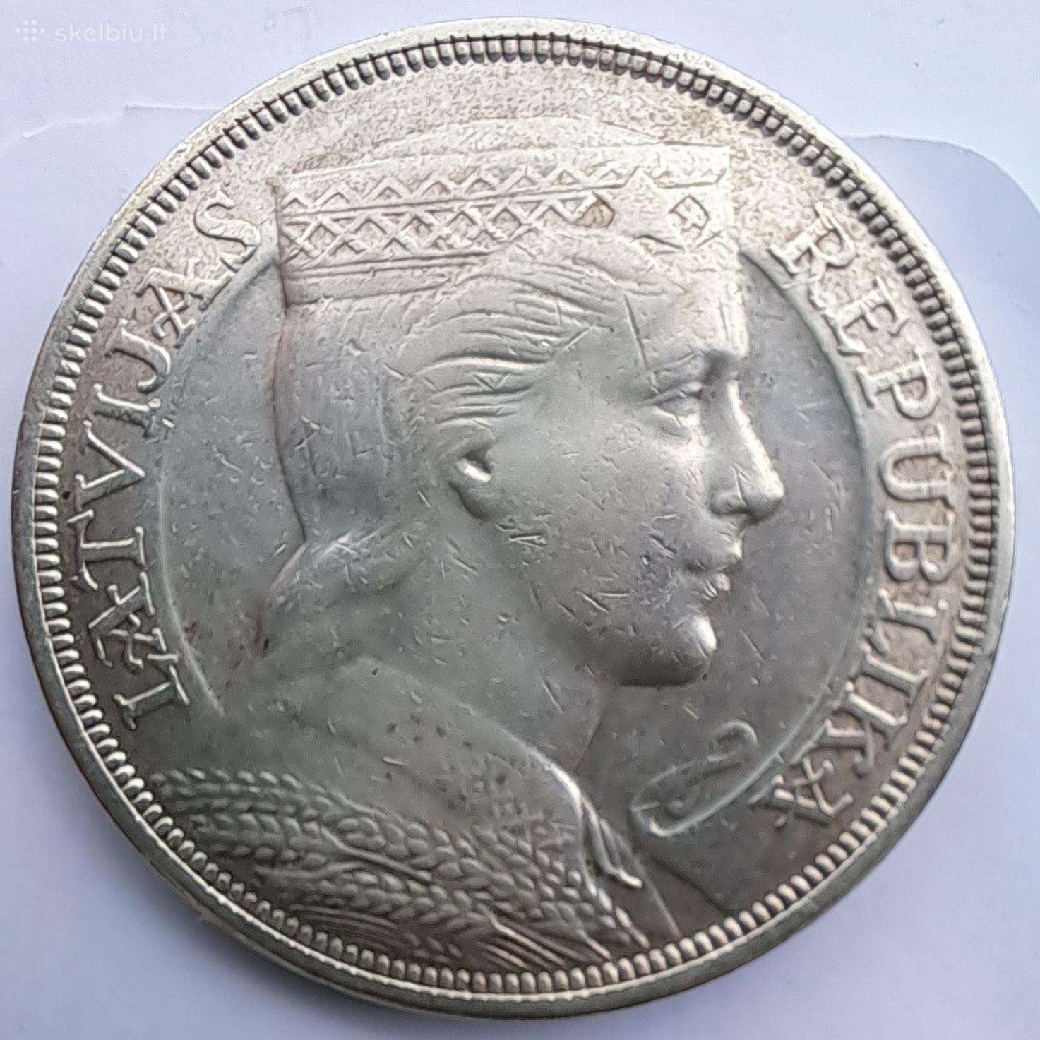 1929 Latvija 5 latai