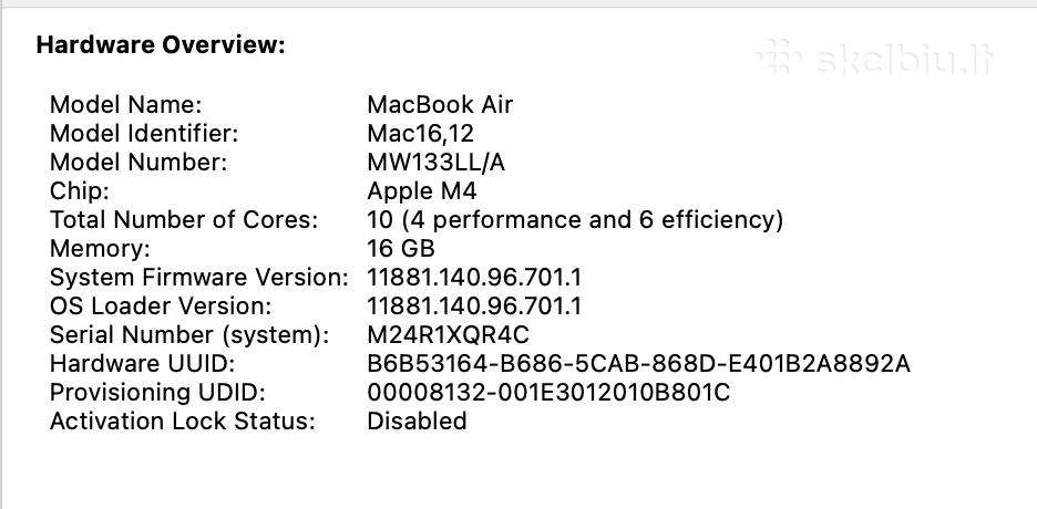 MacBook Air 13,6 M4 2025