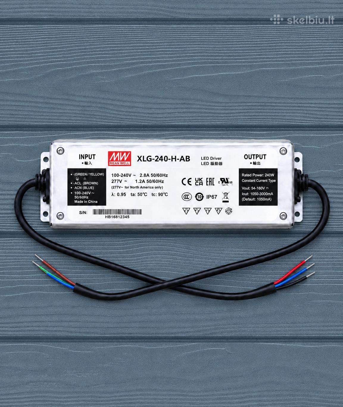 Mean Well Xlg240 H Ab LED maitinimo šaltinis 240w