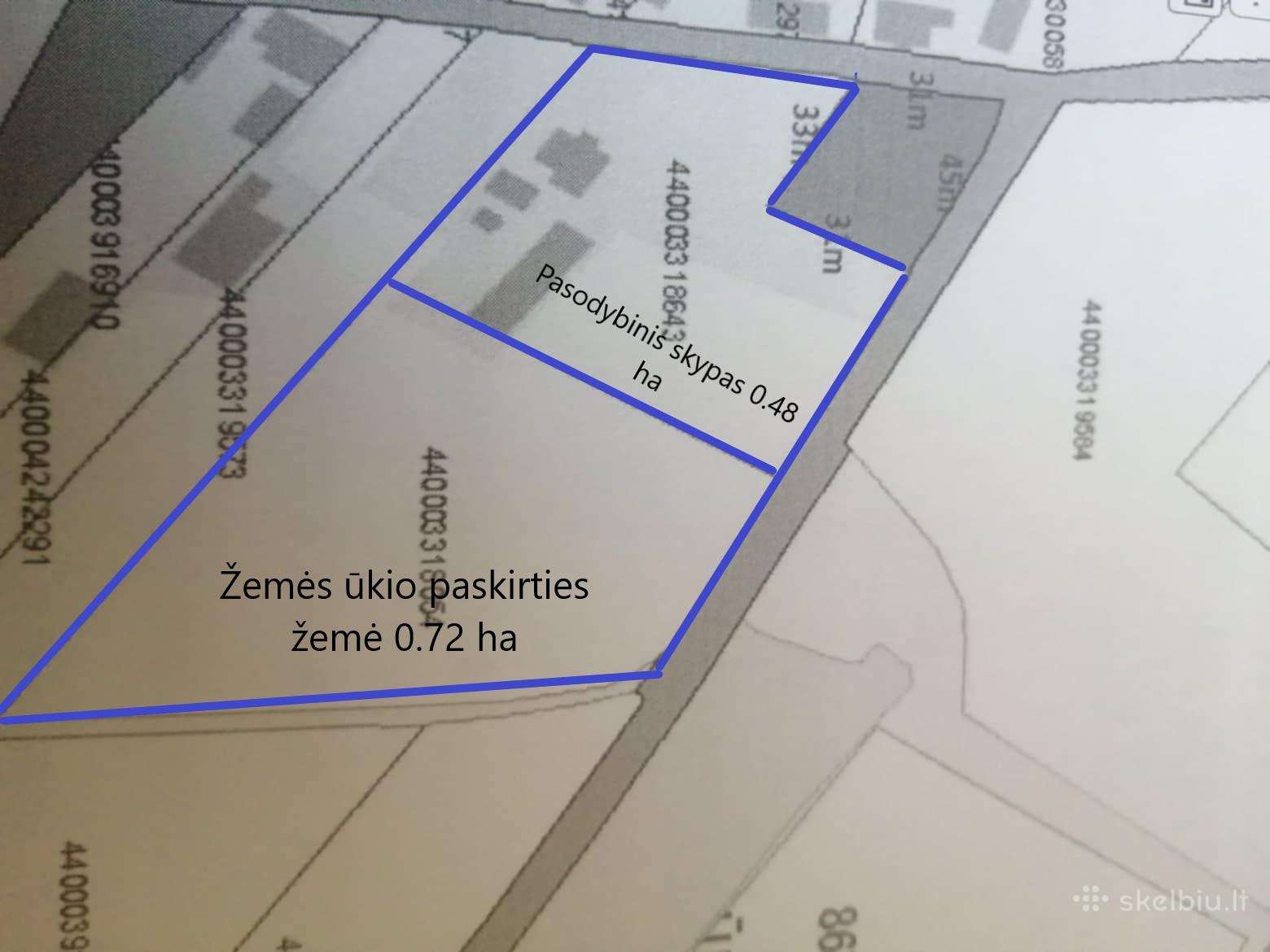 Du sklypai-posodybinis ir žemės ūkio