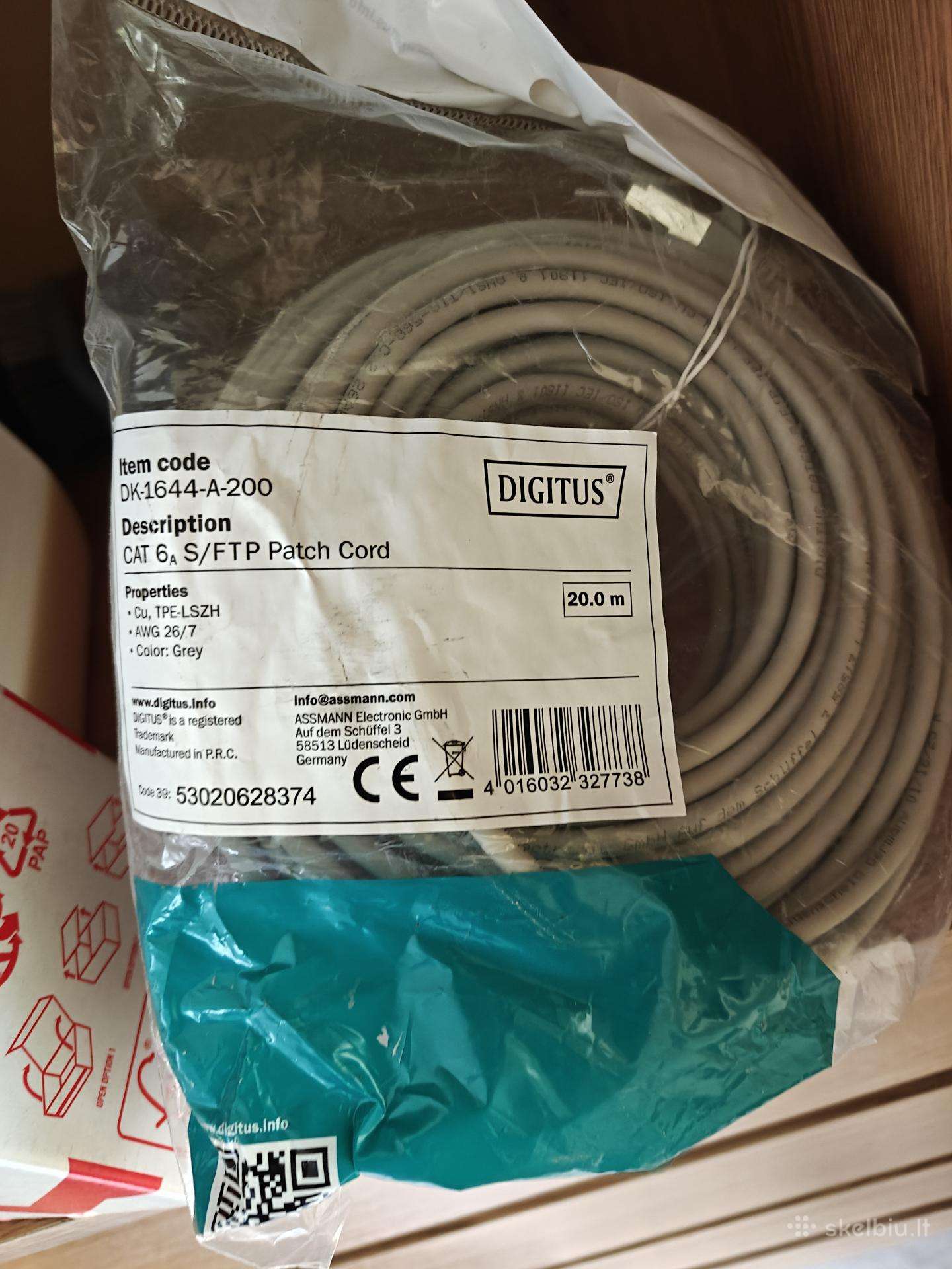 Cat 6a kabelis lan patch 20m