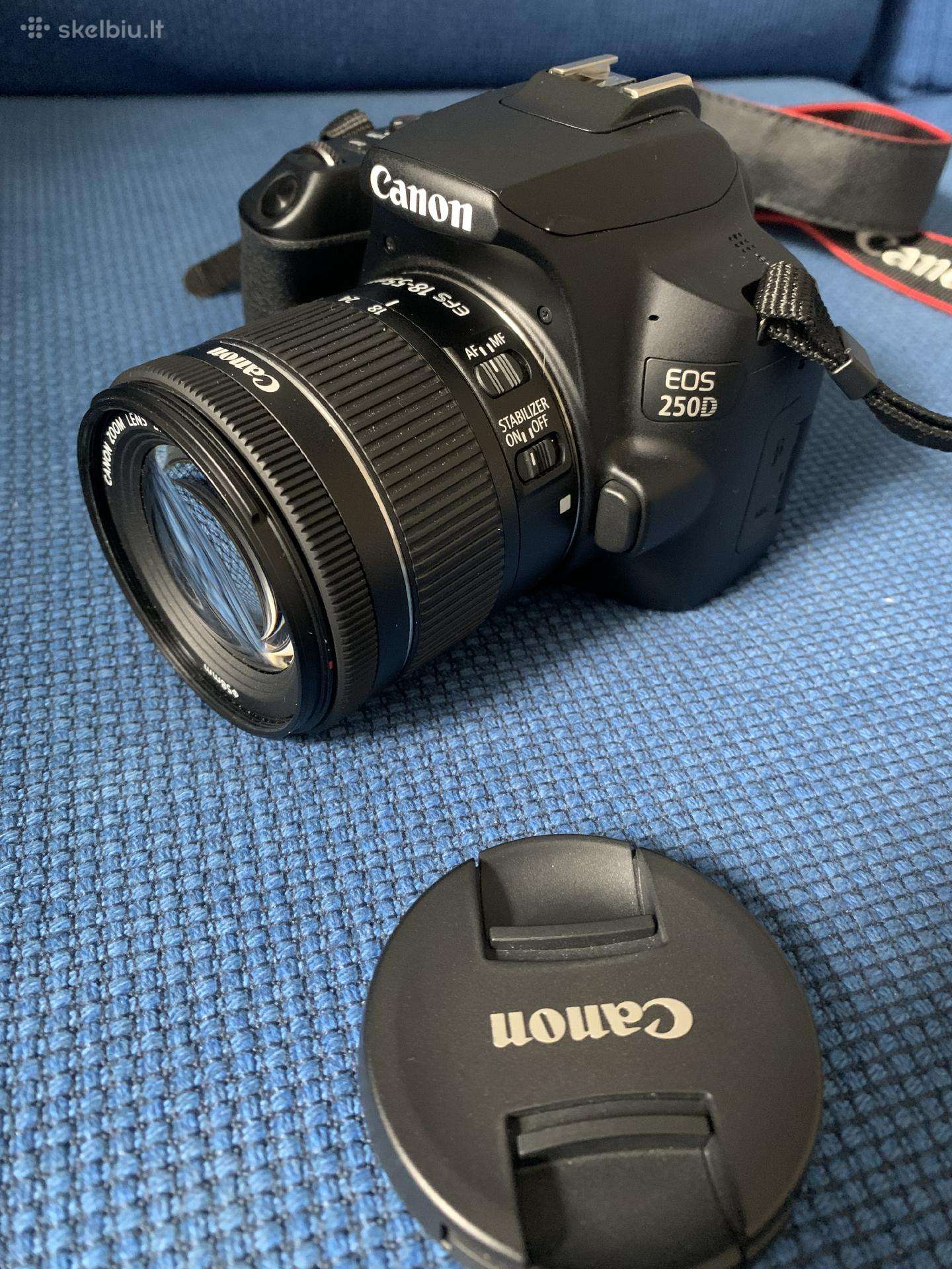 Canon EOS 250d su objektyvu