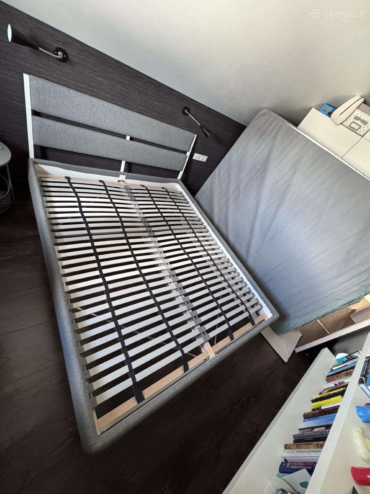 Ikea Trysil dvigulė lova 160x200 su grotelėmis
