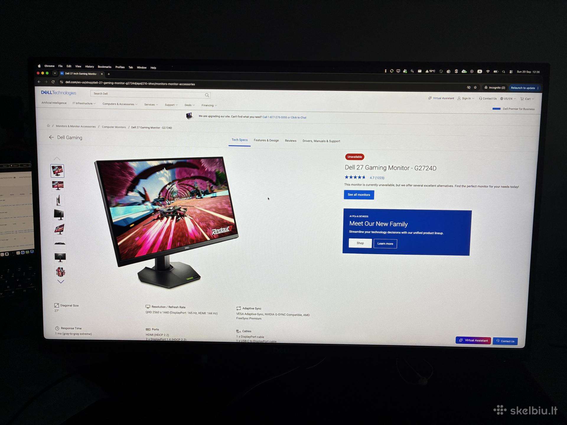 Dell G2724d 27" 2560x1440 165hz 2vnt