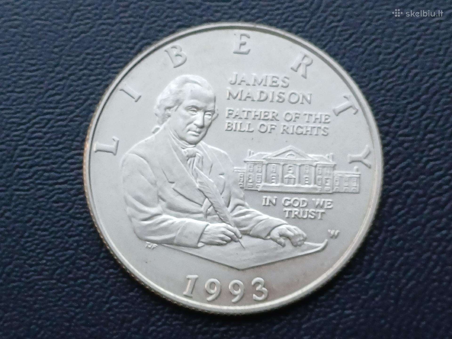 Puse dolerio 1993m. JAV sidabras 900 unc