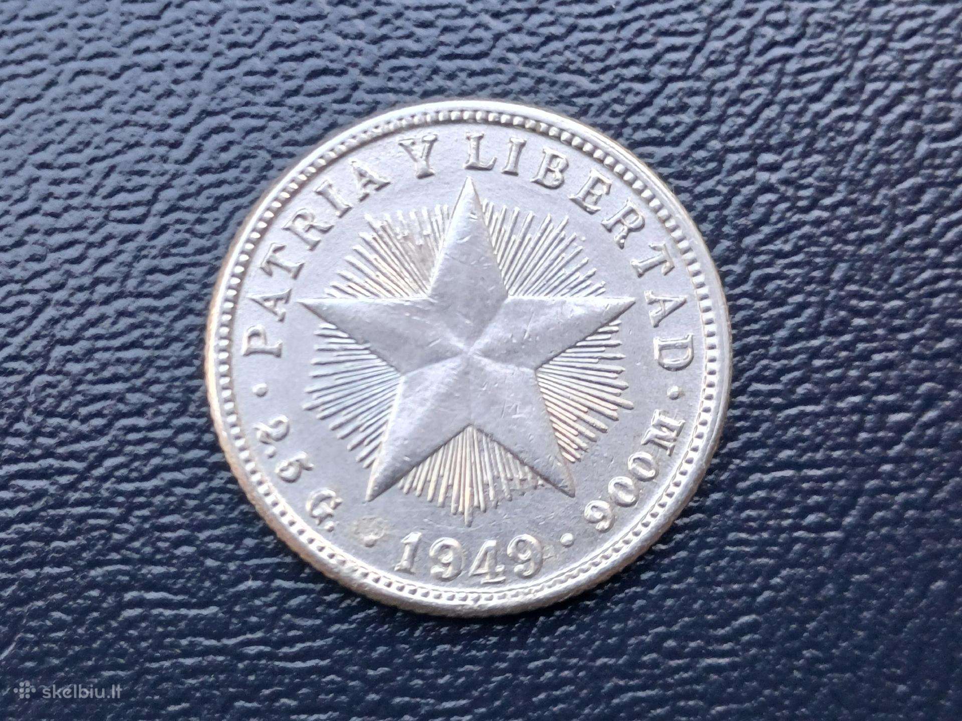 5 centavai 1949m. Meksika sidabras 900