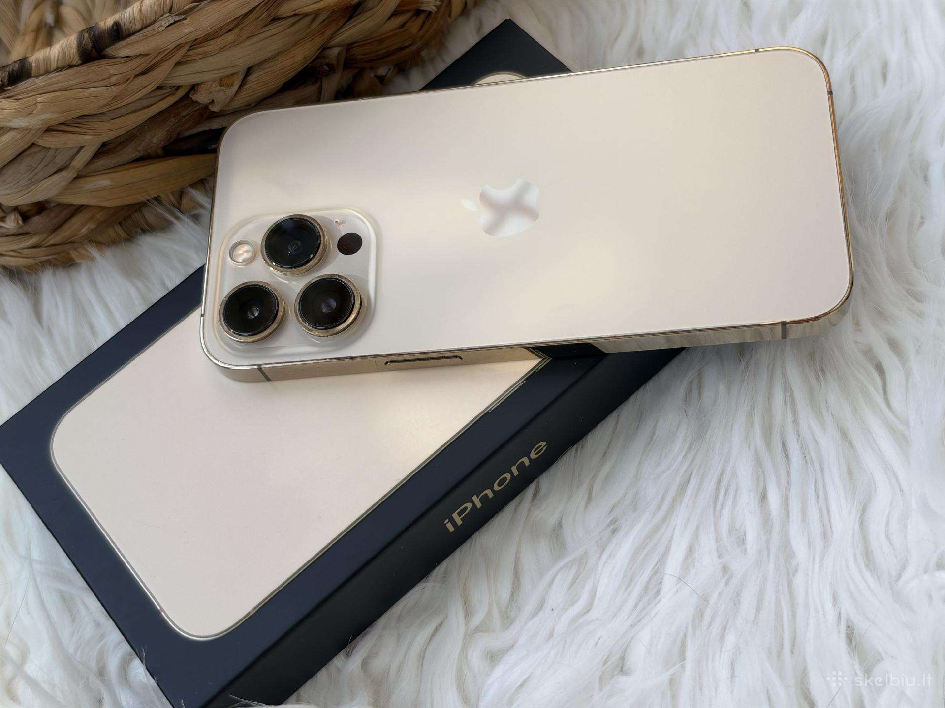 iPhone 13 Pro, 128 GB, Gold su priedais