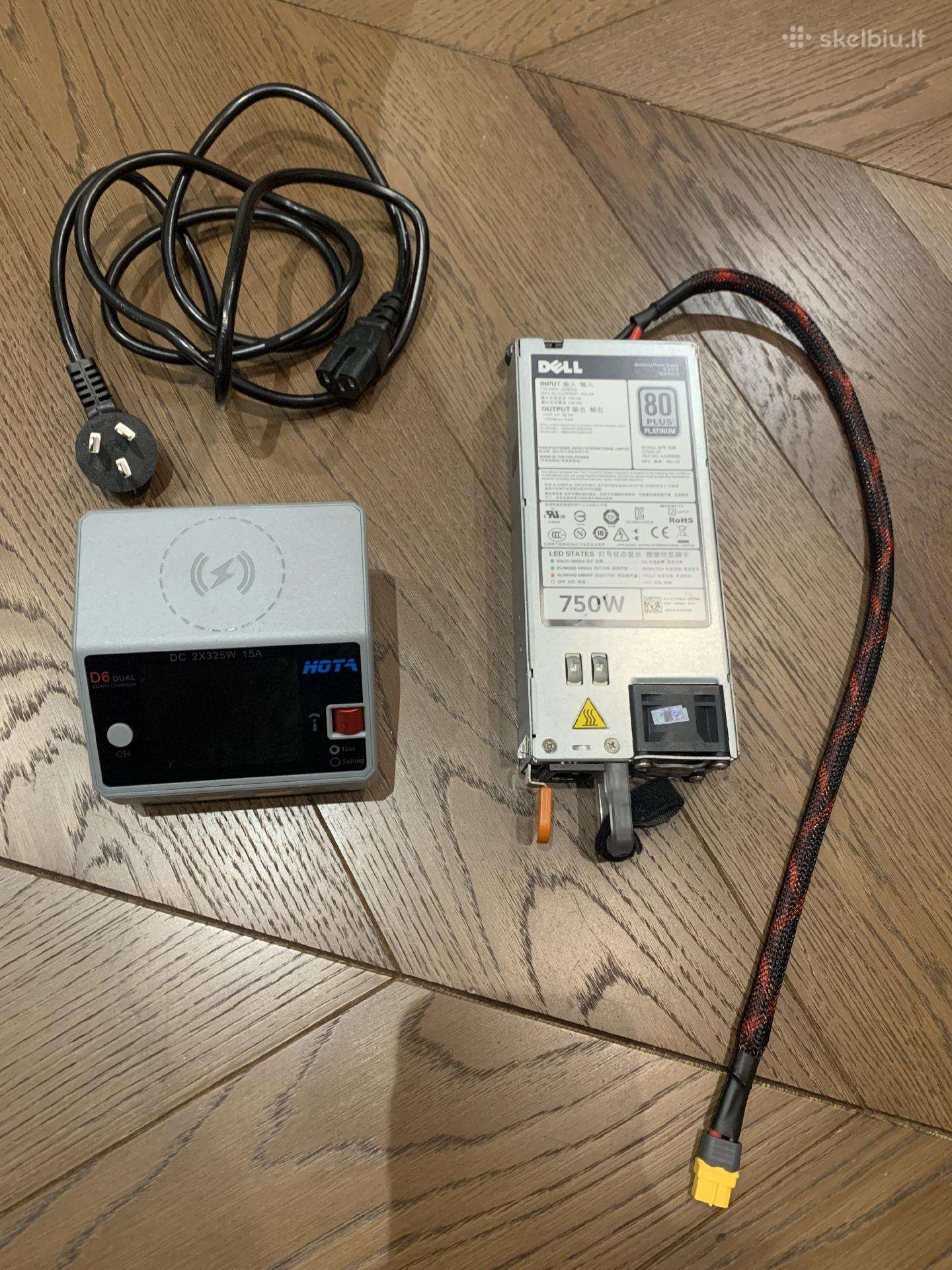 Dell 750w Psu maitinimo blokas + Dual įkroviklis