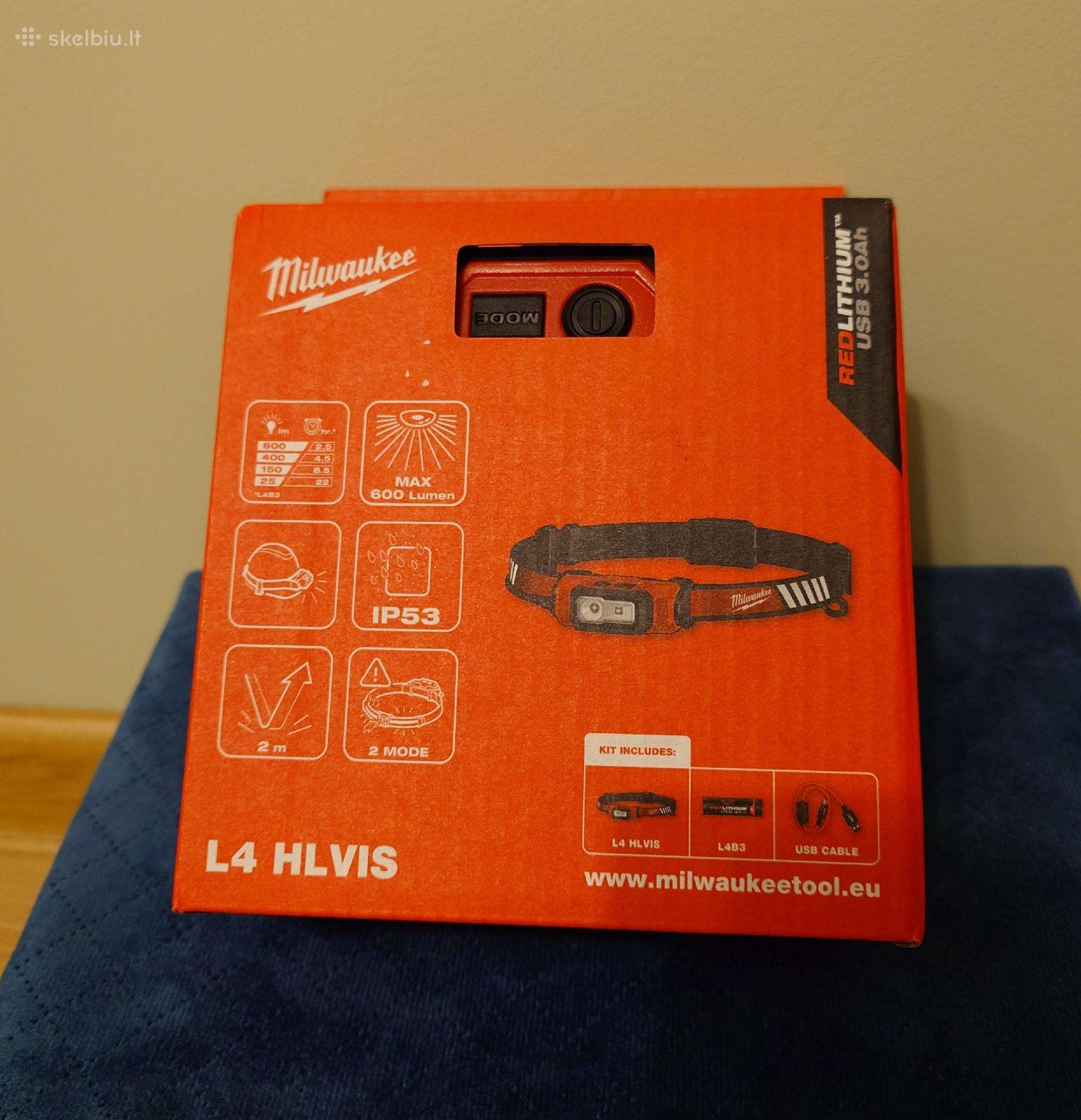 Galvos prožektorius Milwaukee L4 Hl-vis, prof