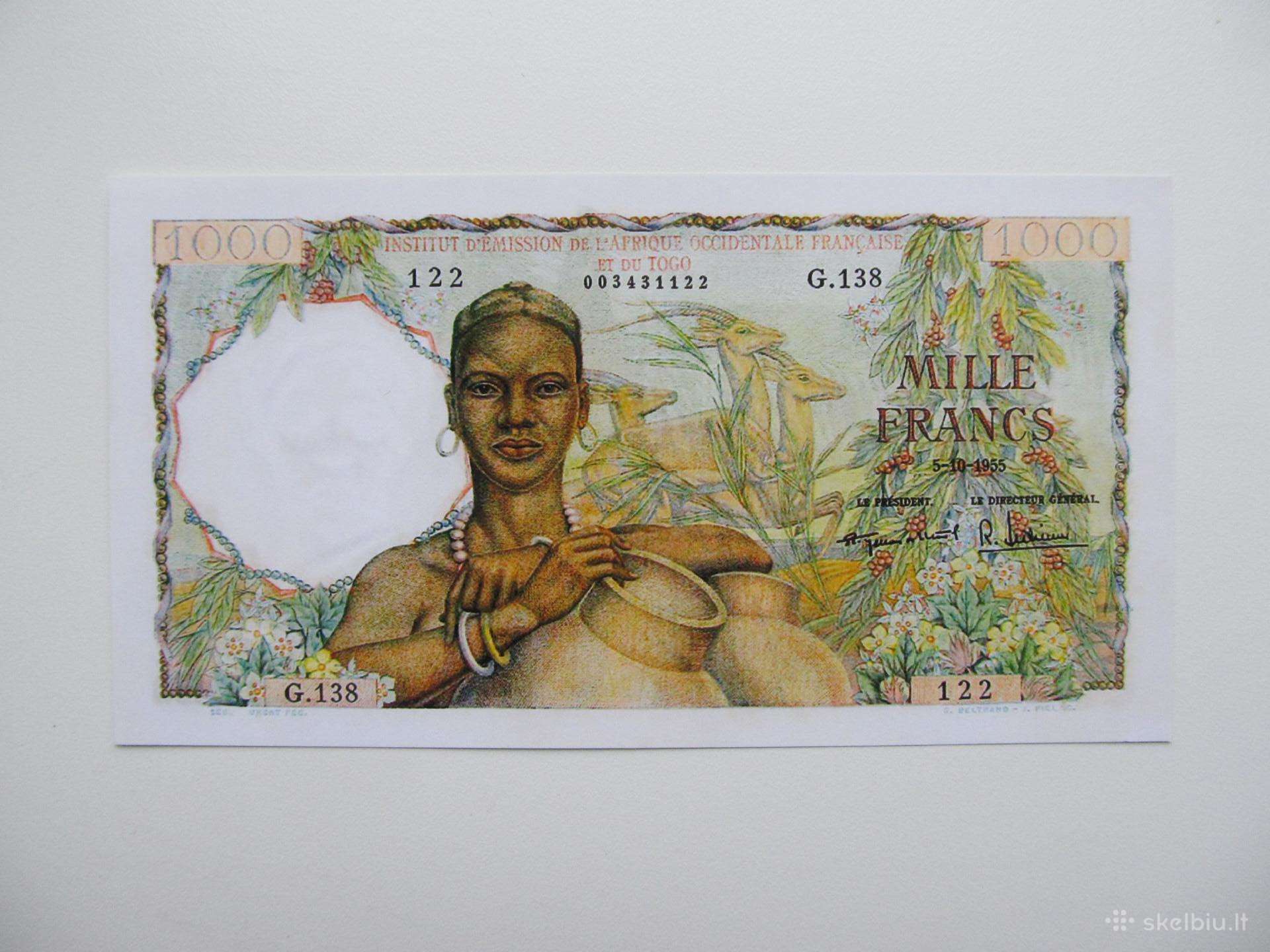 1000 franku , Togas , 1955