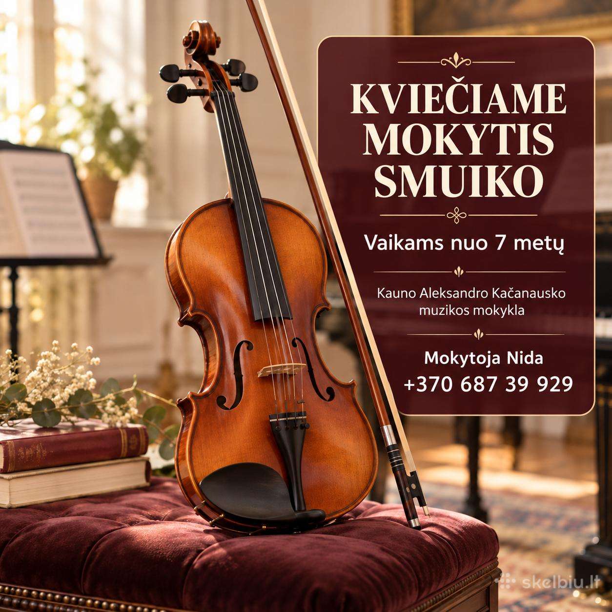 Priėmimas Mokytis Smuiko Vaikams Nuo 7 Metų Kaune