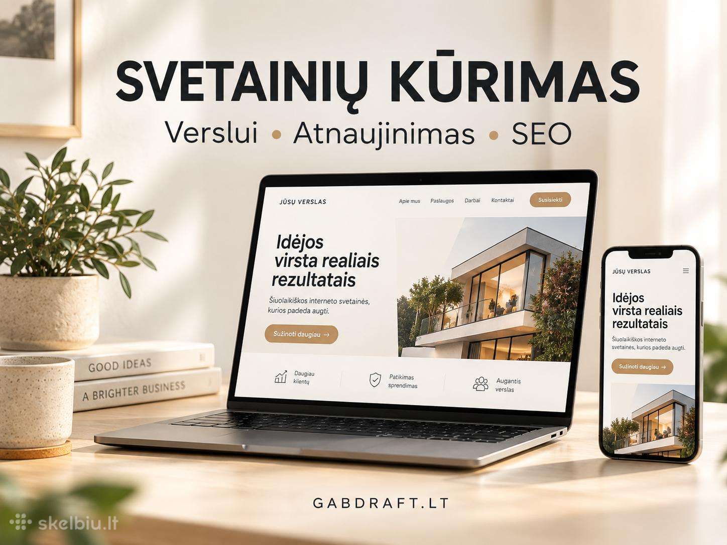 Svetainių kūrimas Atnaujinimas Seo