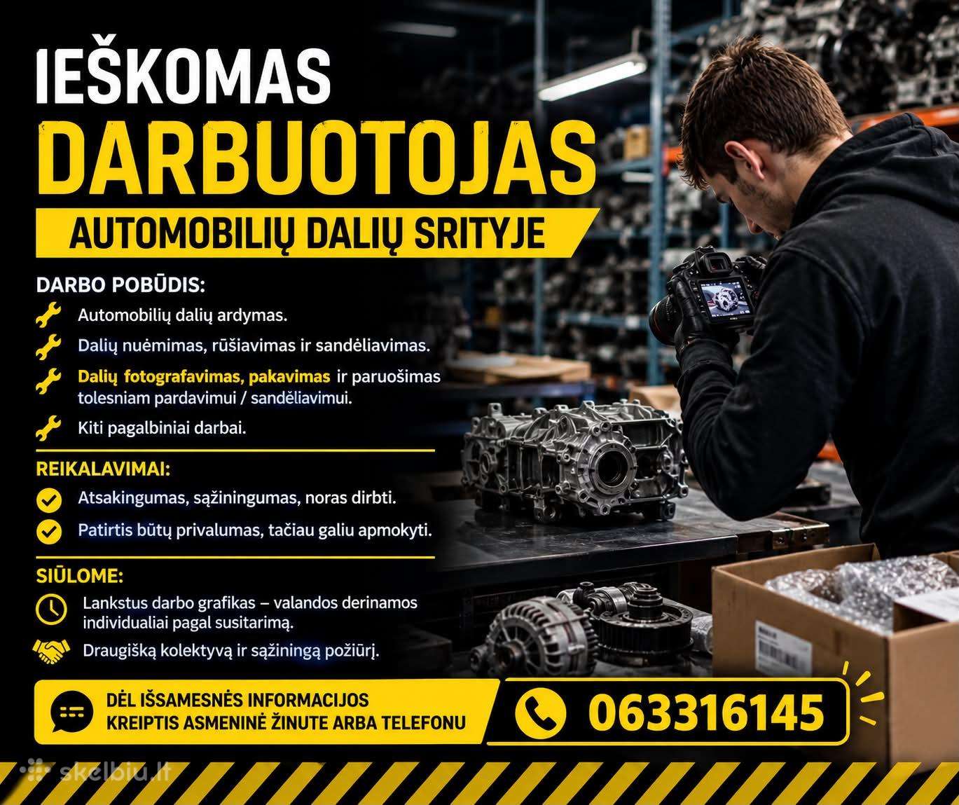 Ieškomas Darbuotojas Automobilių Dalių Srityje