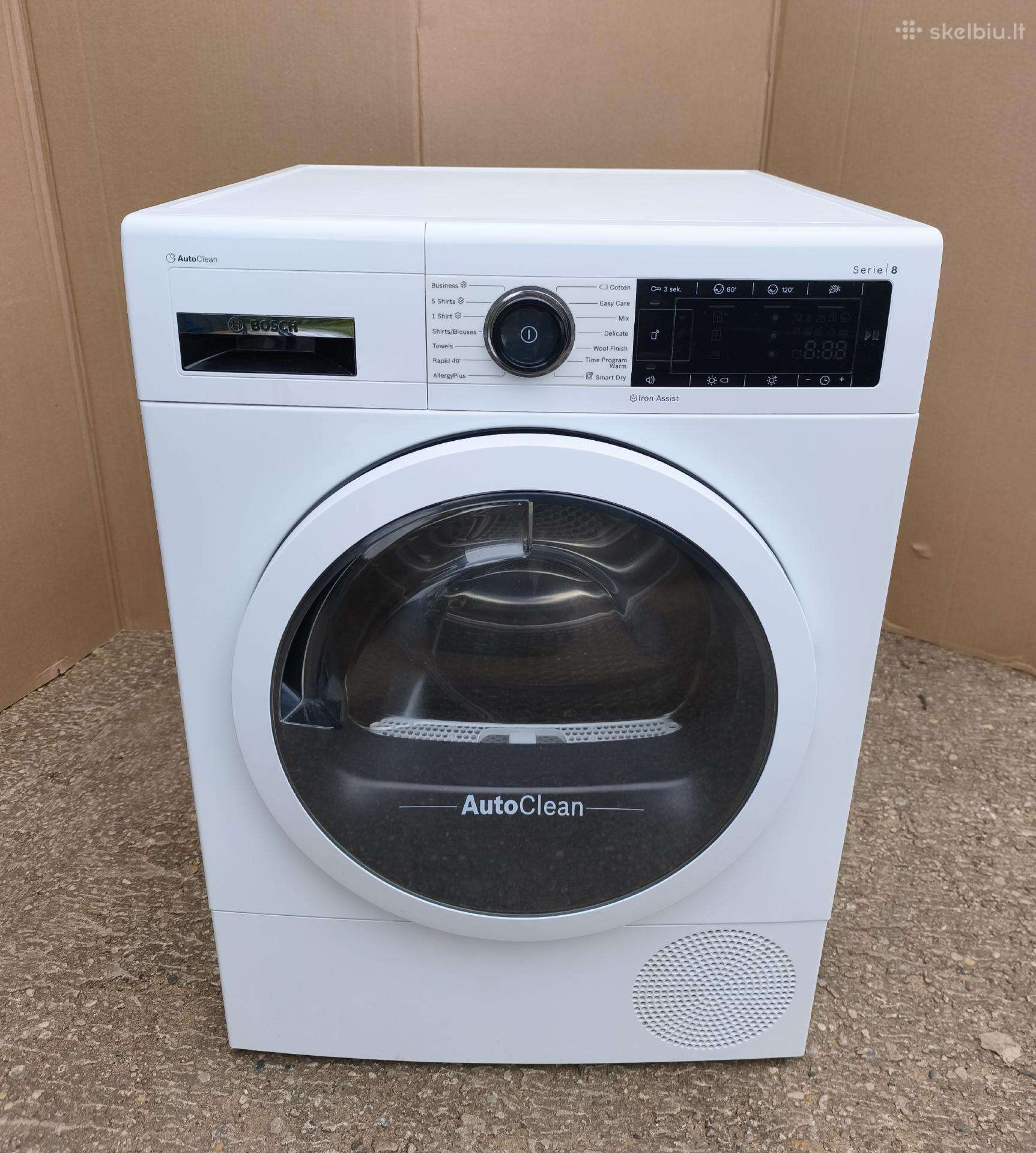 Džiovyklė Bosch 8klases 9kg Wtx8hkm9sn