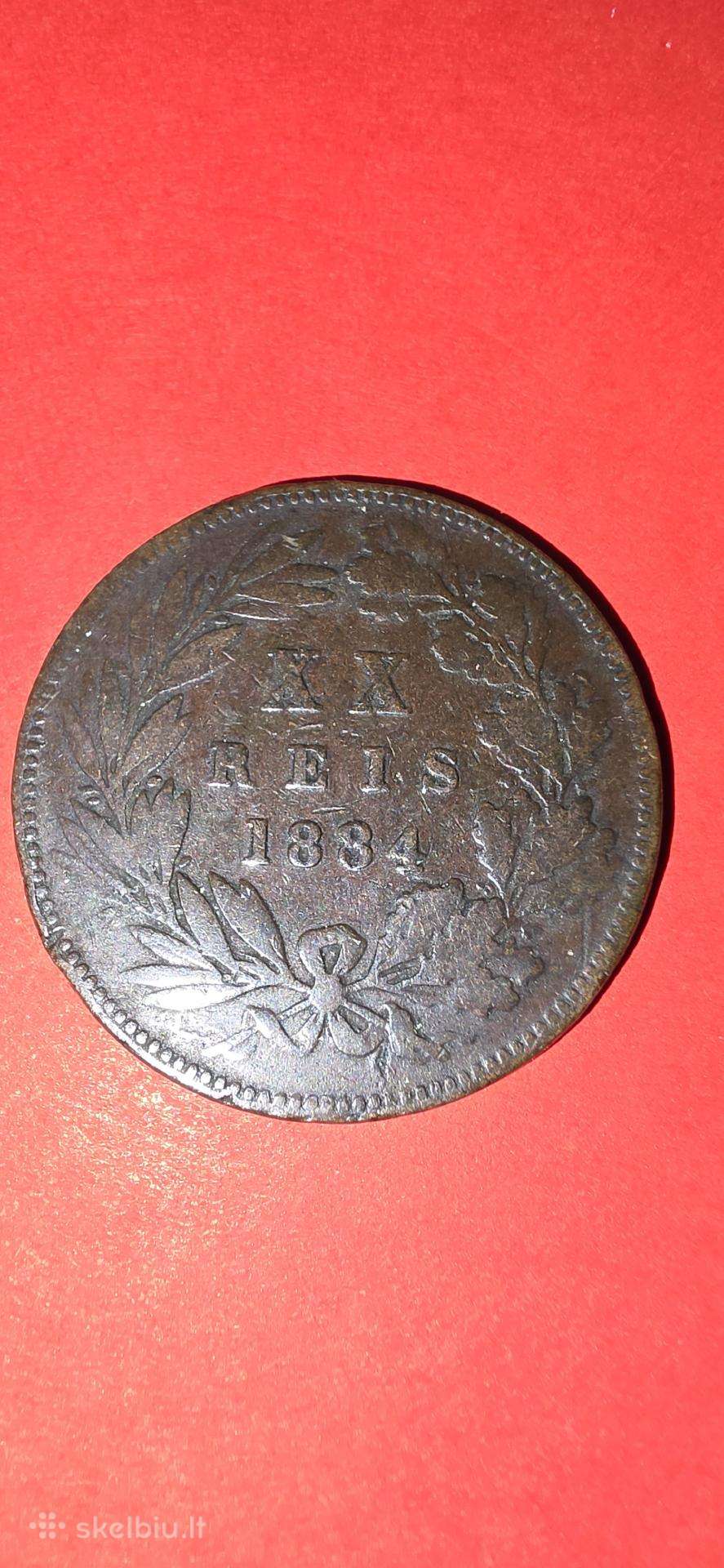 Portugalija 20 realų 1884