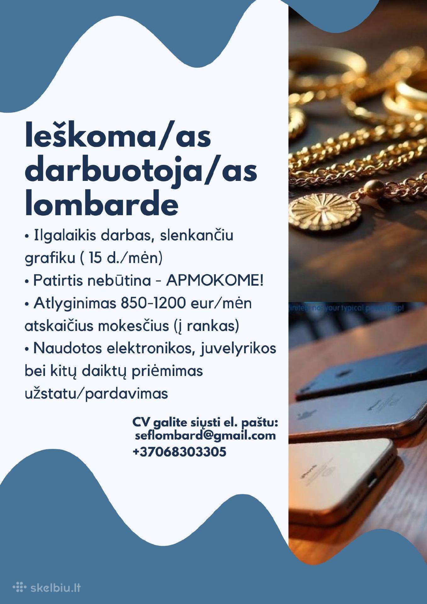 Ieškoma/as darbuotoja/as lombarde
