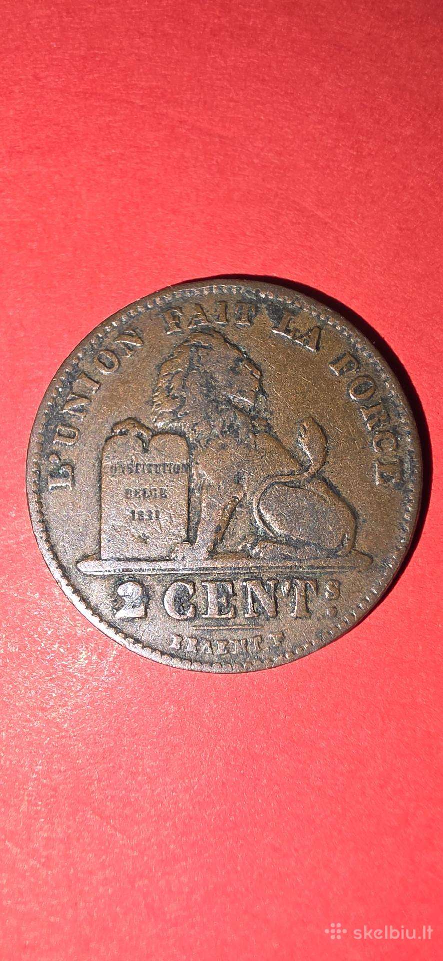 Belgija 2 santimai 1909