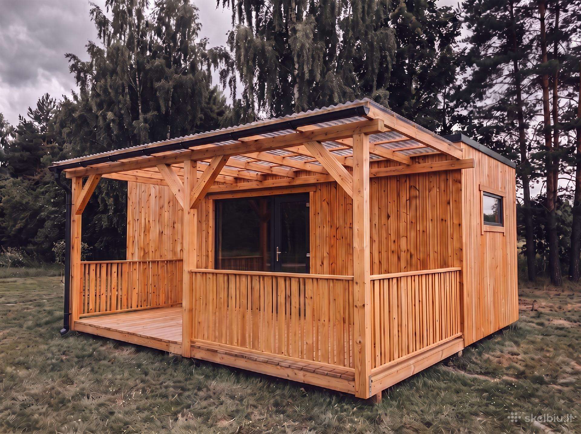 Medinis Sodo Namelis 22 m² + 15,6 m² dengta terasa