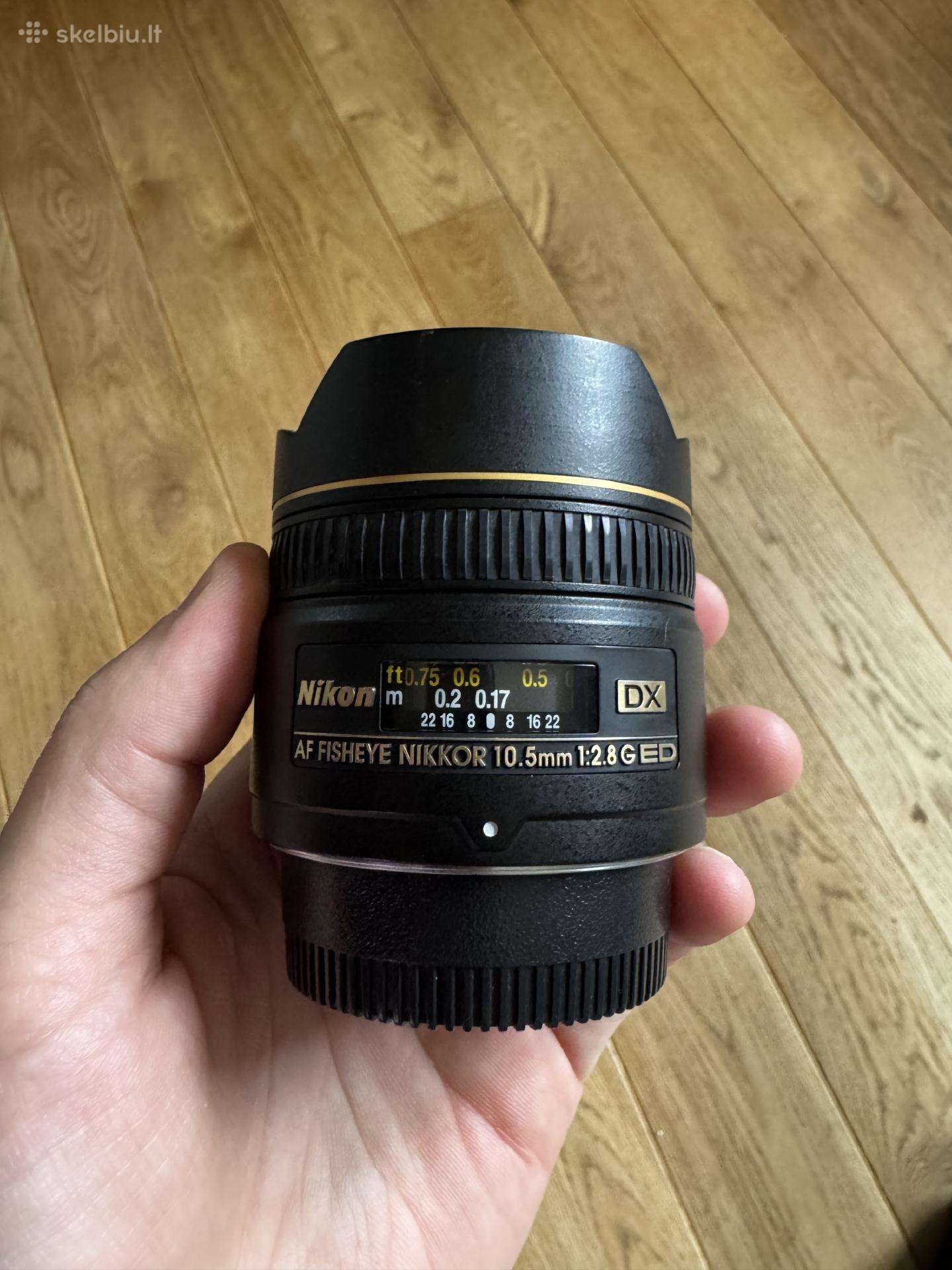 Nikon 10.5mm fisheye Dx objektyvas