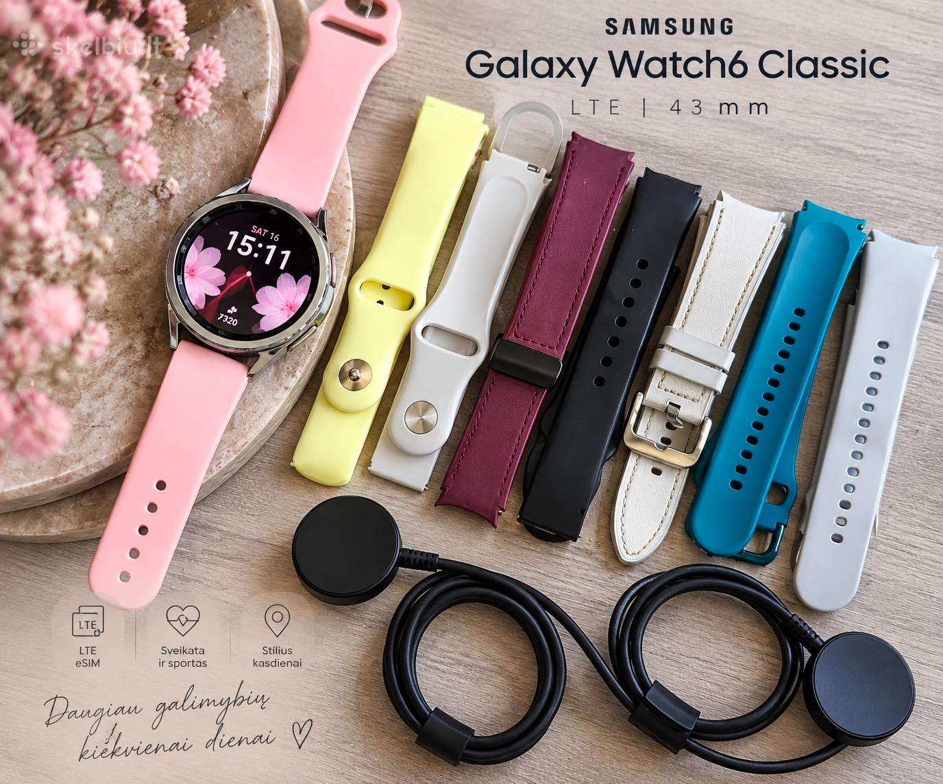 Samsung Galaxy Watch6 Classic Lte 43 mm + daug pri