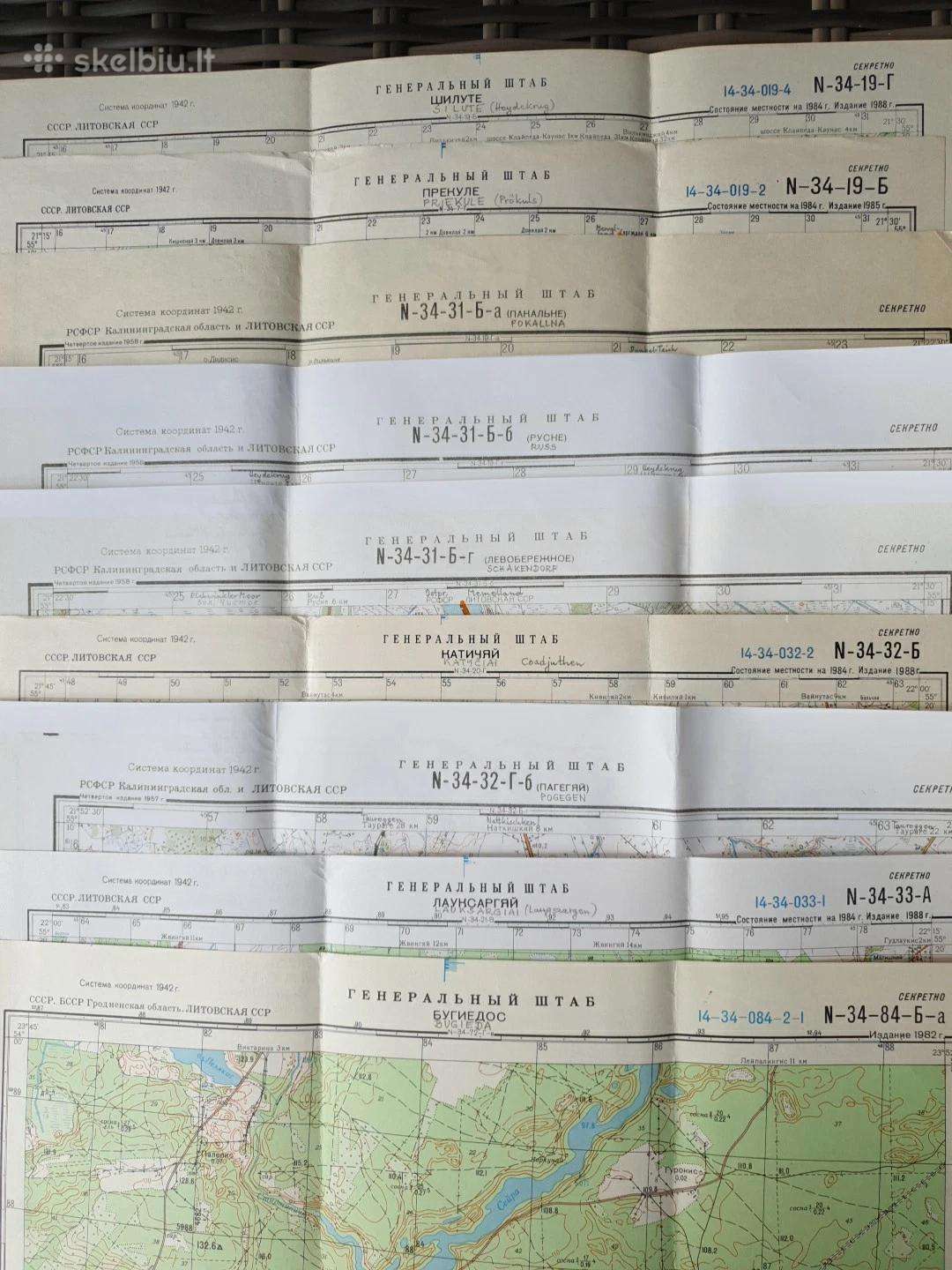 Originalūs Generalinio štabo žemėlapiai Memel