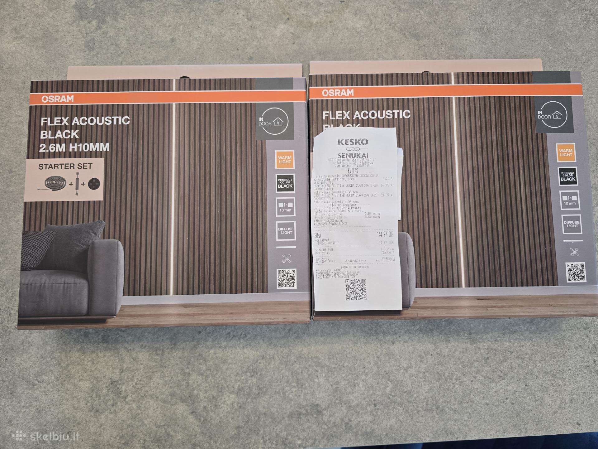 Osram flex acoustic black LED dekoras