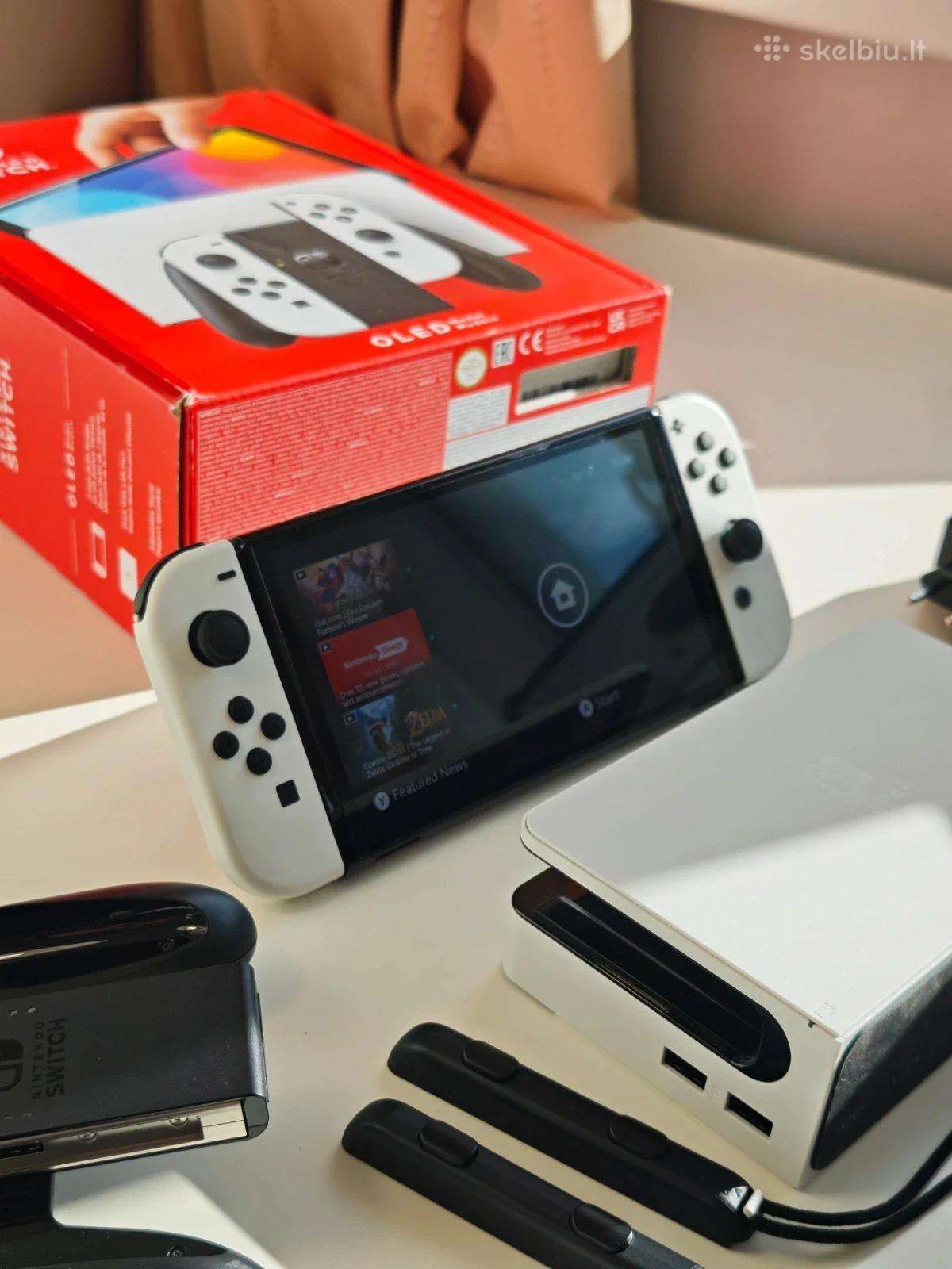 Nintendo Switch Oled White – pilnas komplektas